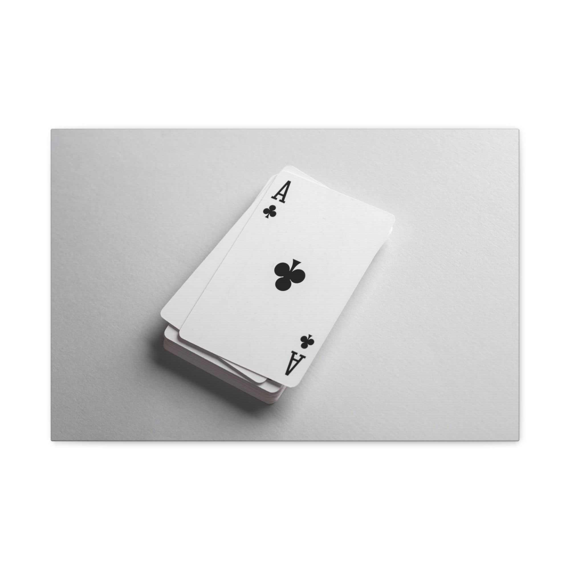 Ace of Clubs On A Playing Card Stack Playing Card Canvas Wall Art for Home Decor Ready-to-Hang-Express Your Love Gifts