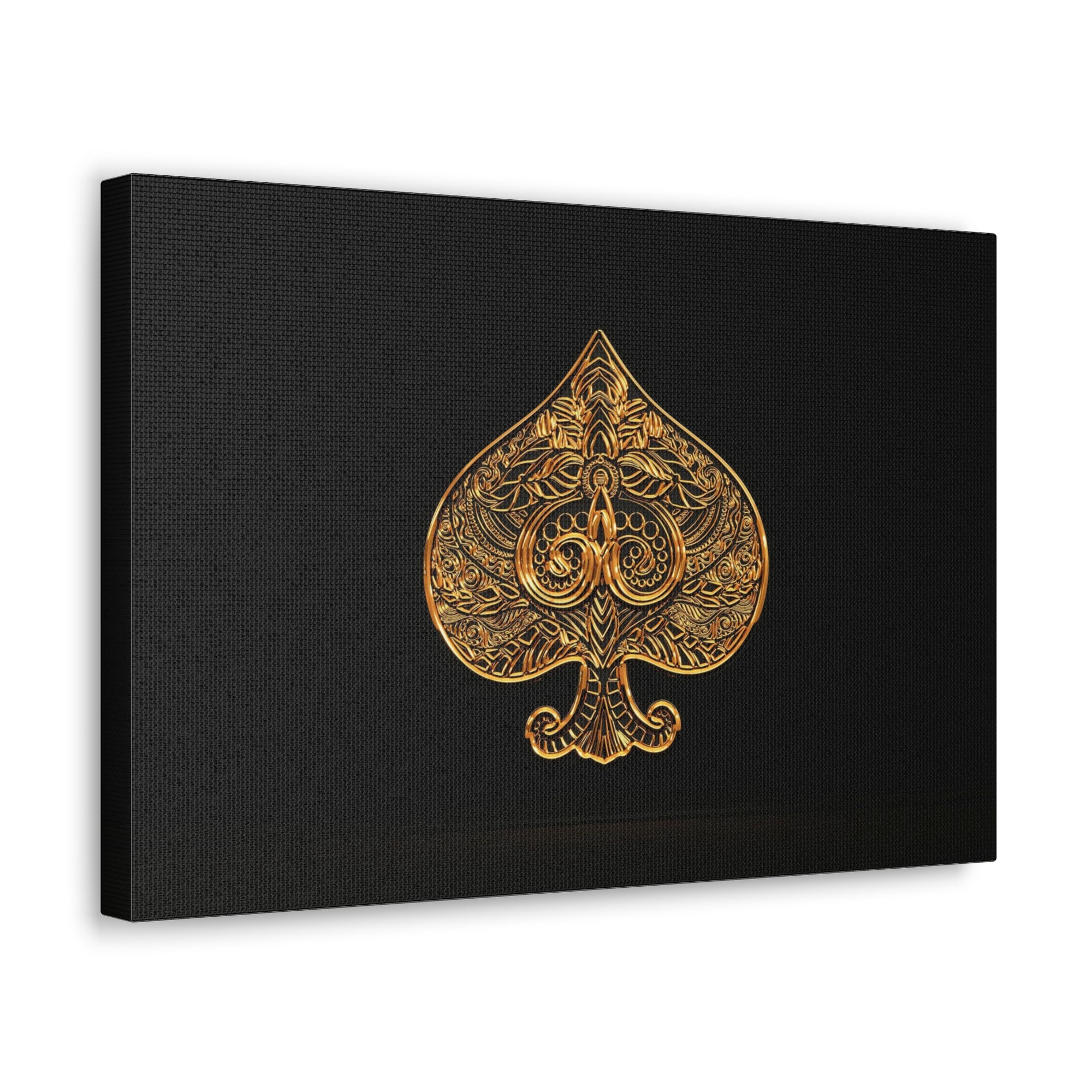 3D Gold Spades Playing Card Canvas Wall Art for Home Decor Ready-to-Hang-Express Your Love Gifts