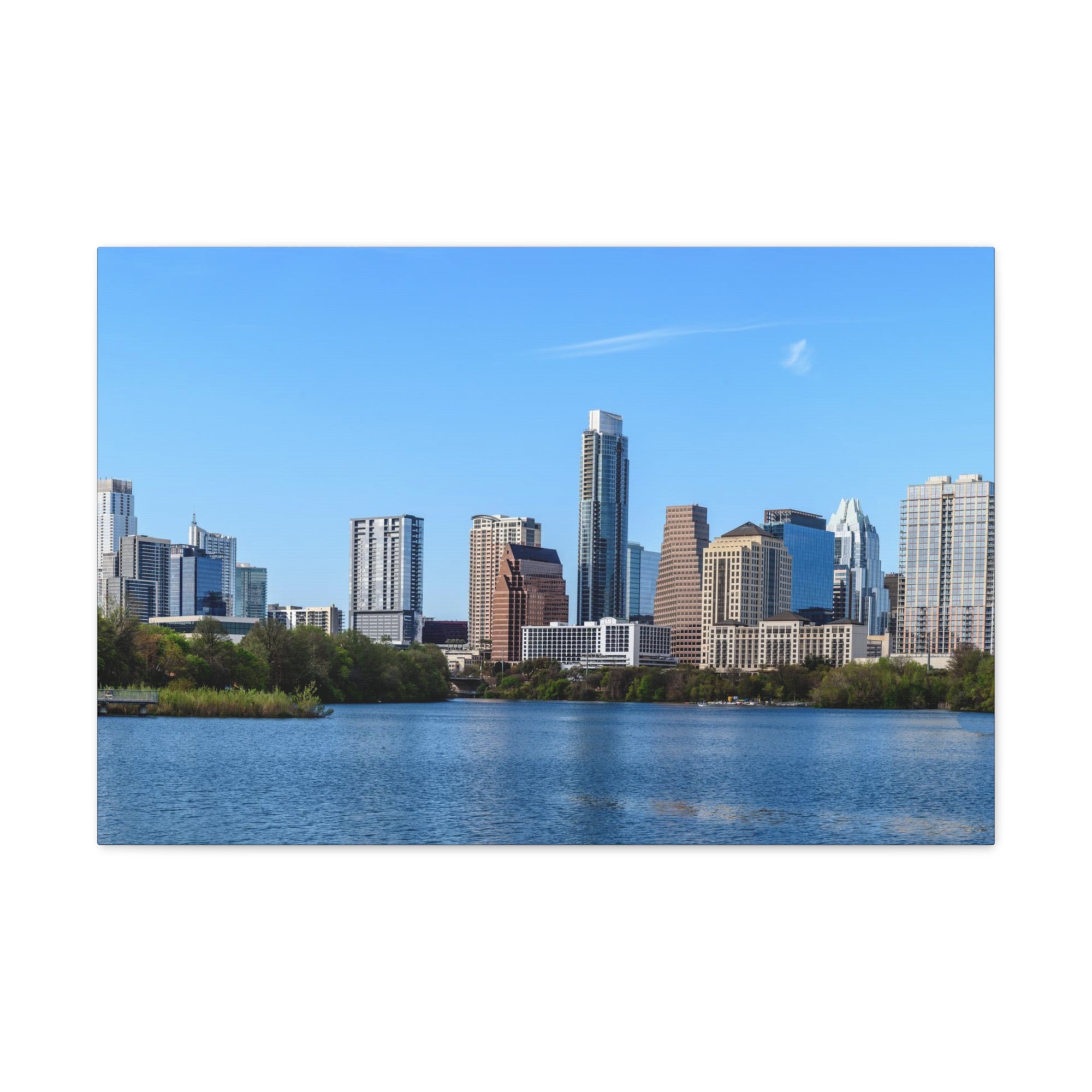 Austin Daytime Skyline Canvas Artwork High-Quality Breathtaking Stunning Cityscape for Home Decor Ready to Hang-Express Your Love Gifts