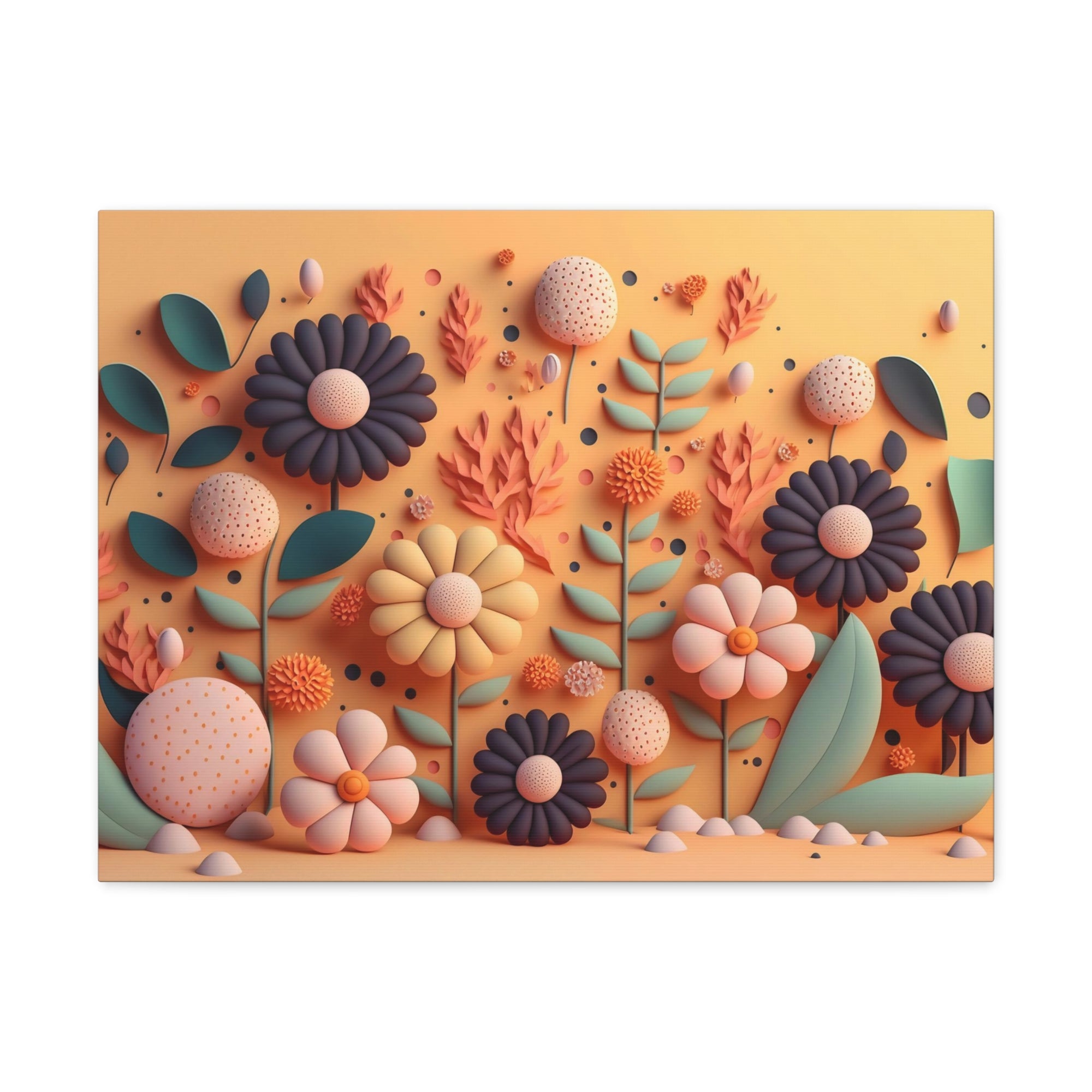 3D Floral Craft Wallpaper Flower Canvas Wall Art for Home Decor Ready-to-Hang-Express Your Love Gifts