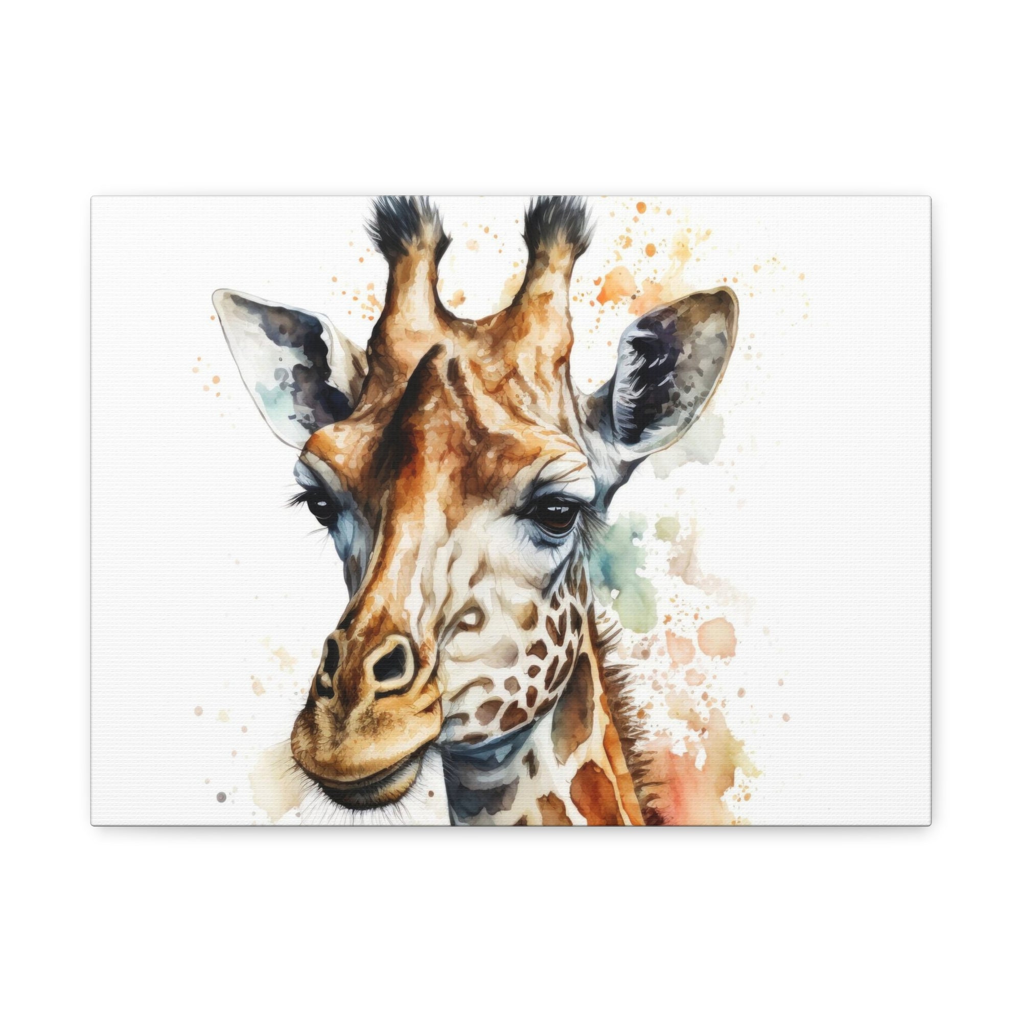 Giraffe Watercolor Animal Canvas Wall Art for Home Decor Ready-to-Hang-Express Your Love Gifts