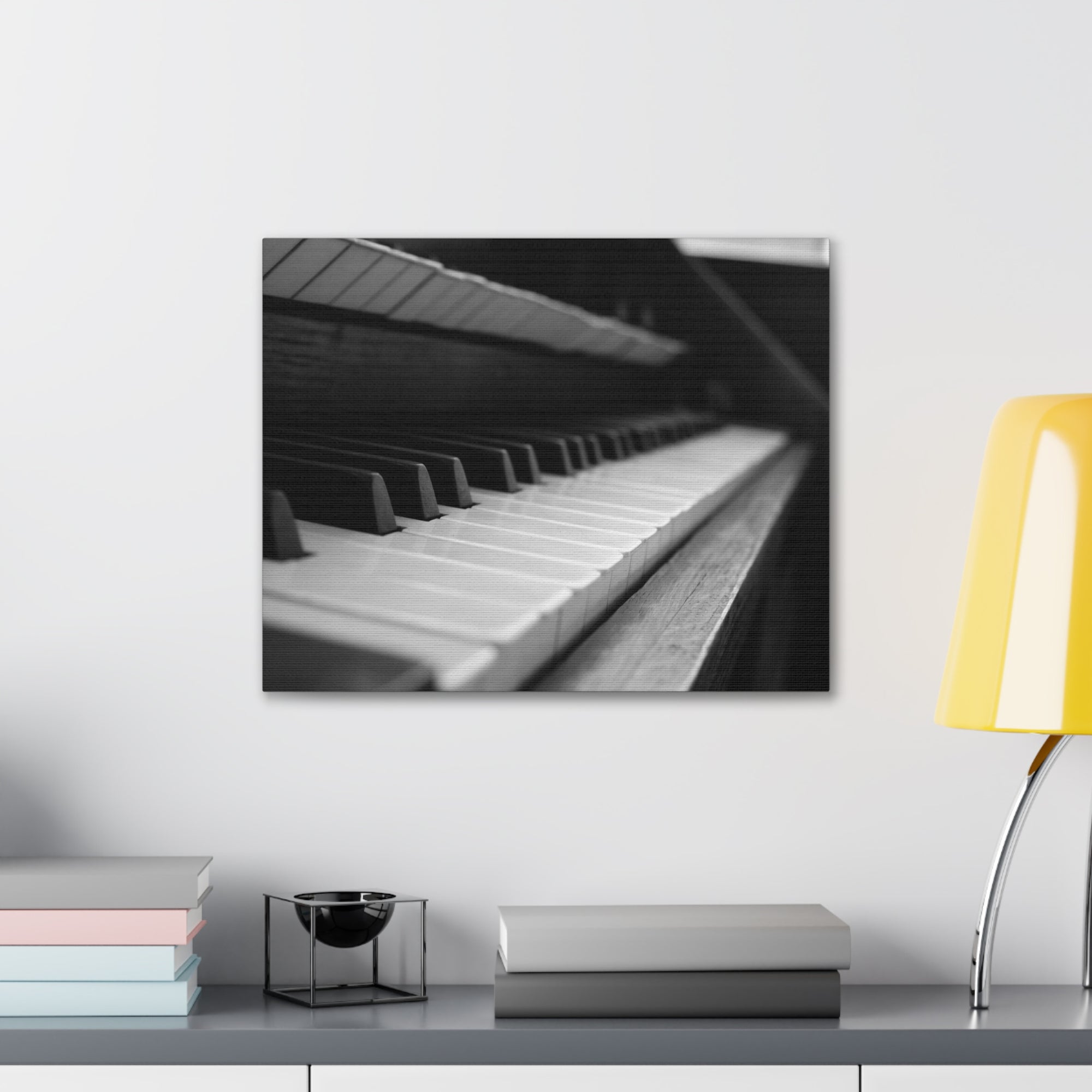 Black and White Piano Music Lover's Delight Piano Keyboard Canvas Wall Art for Home Decor Ready-to-Hang-Express Your Love Gifts