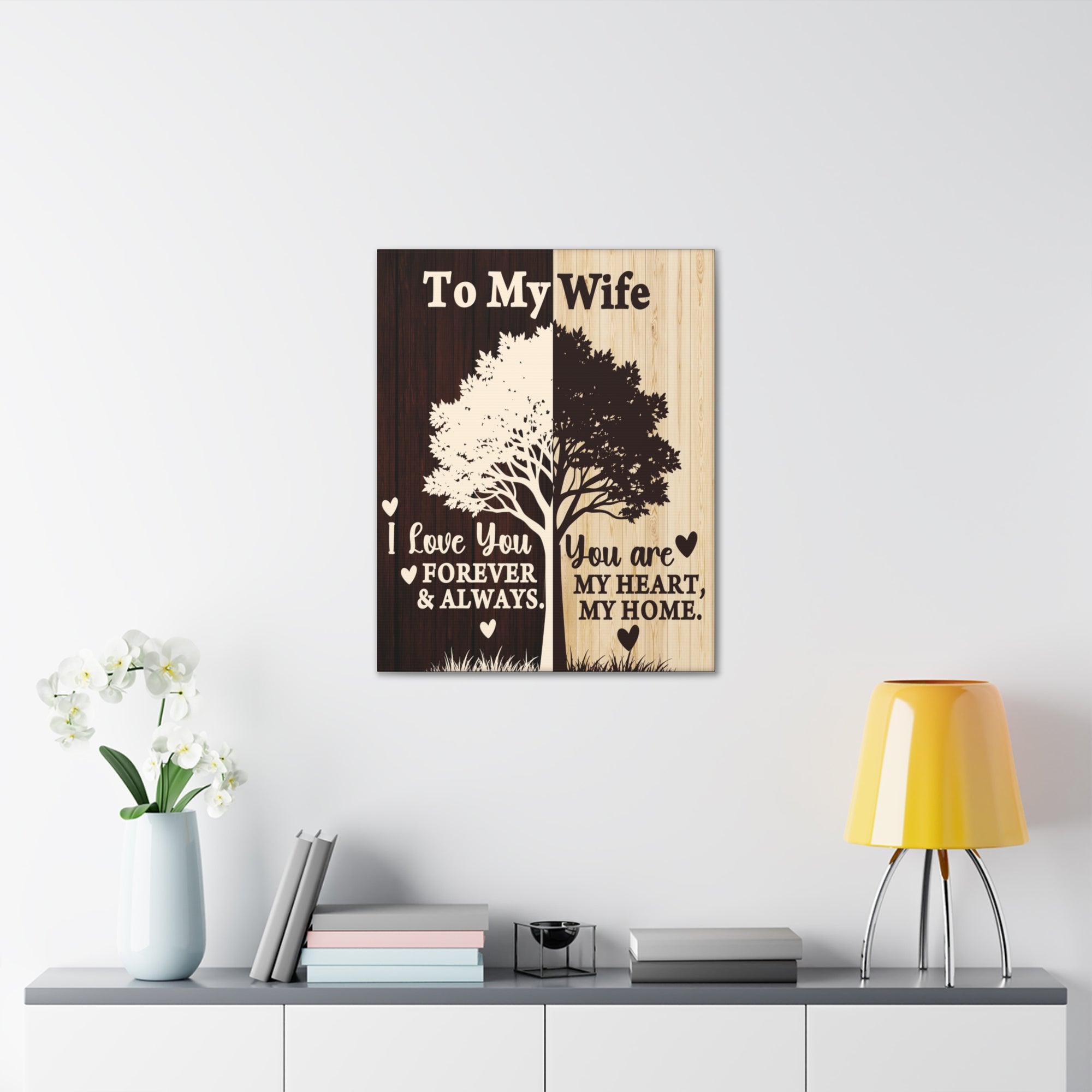 To My Wife Heart and Home Canvas Wall Art - A Timeless Gift of Love-Express Your Love Gifts