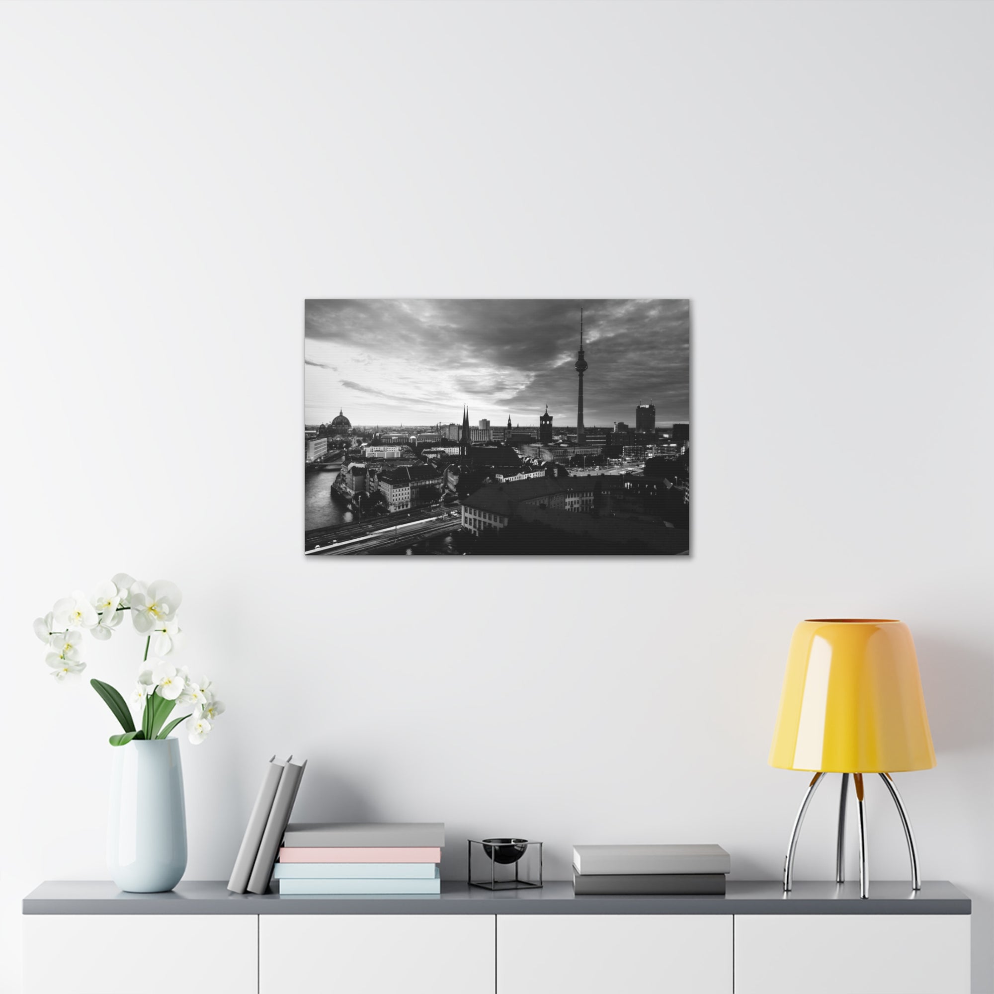 Berlin Black And White Skyline Canvas Artwork High-Quality Breathtaking Stunning Cityscape for Home Decor Ready to Hang-Express Your Love Gifts