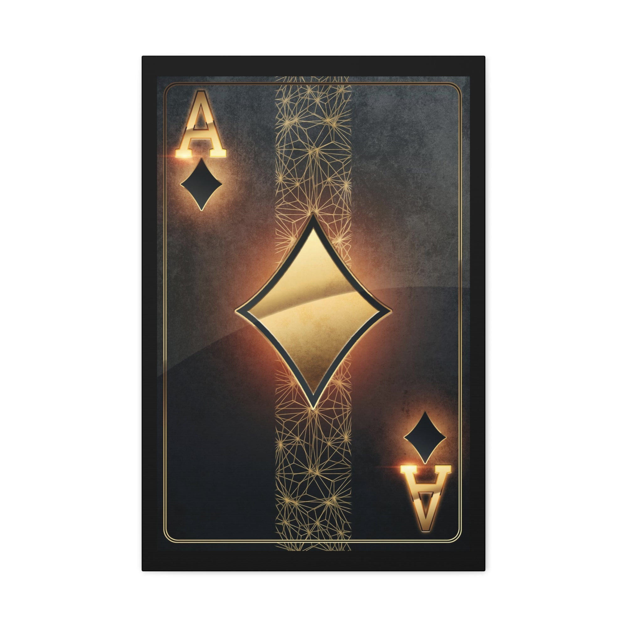 Black Gold Ace Of Diamonds Playing Card Canvas Wall Art for Home Decor Ready-to-Hang-Express Your Love Gifts