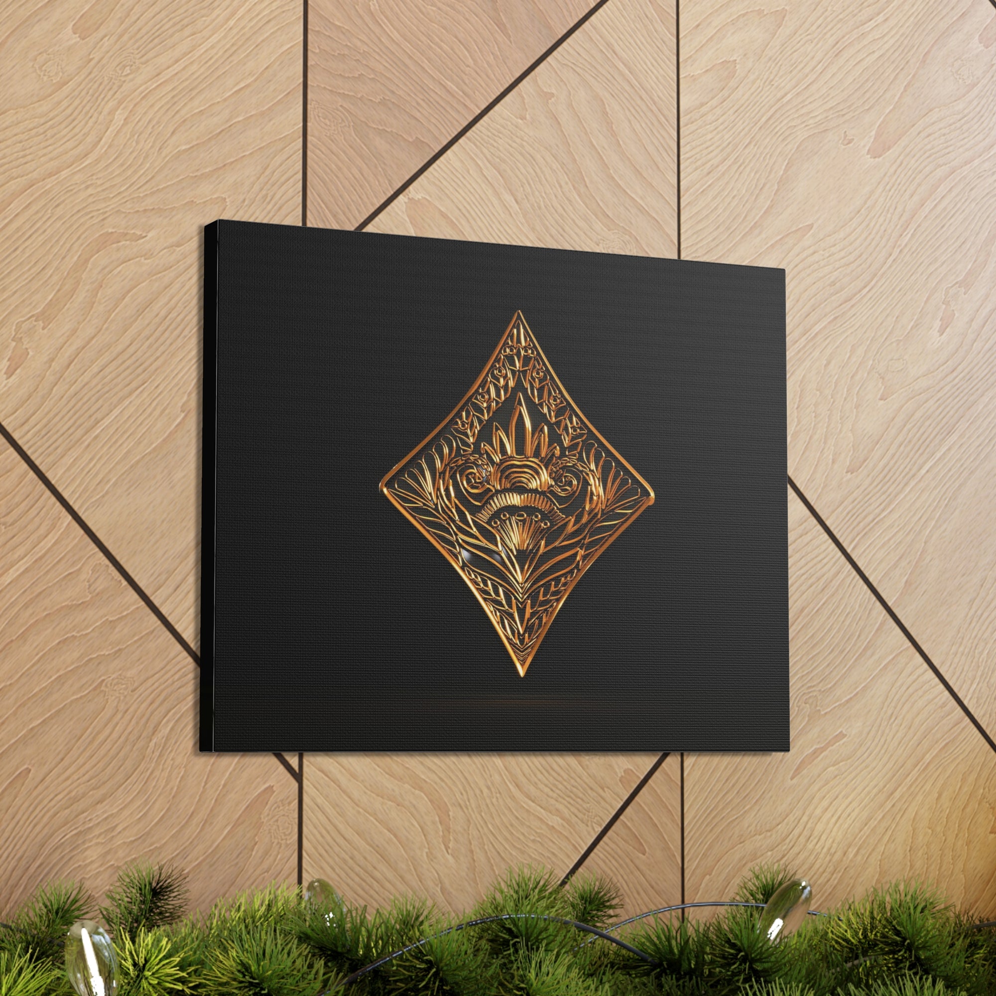 3D Gold Diamonds Playing Card Canvas Wall Art for Home Decor Ready-to-Hang-Express Your Love Gifts