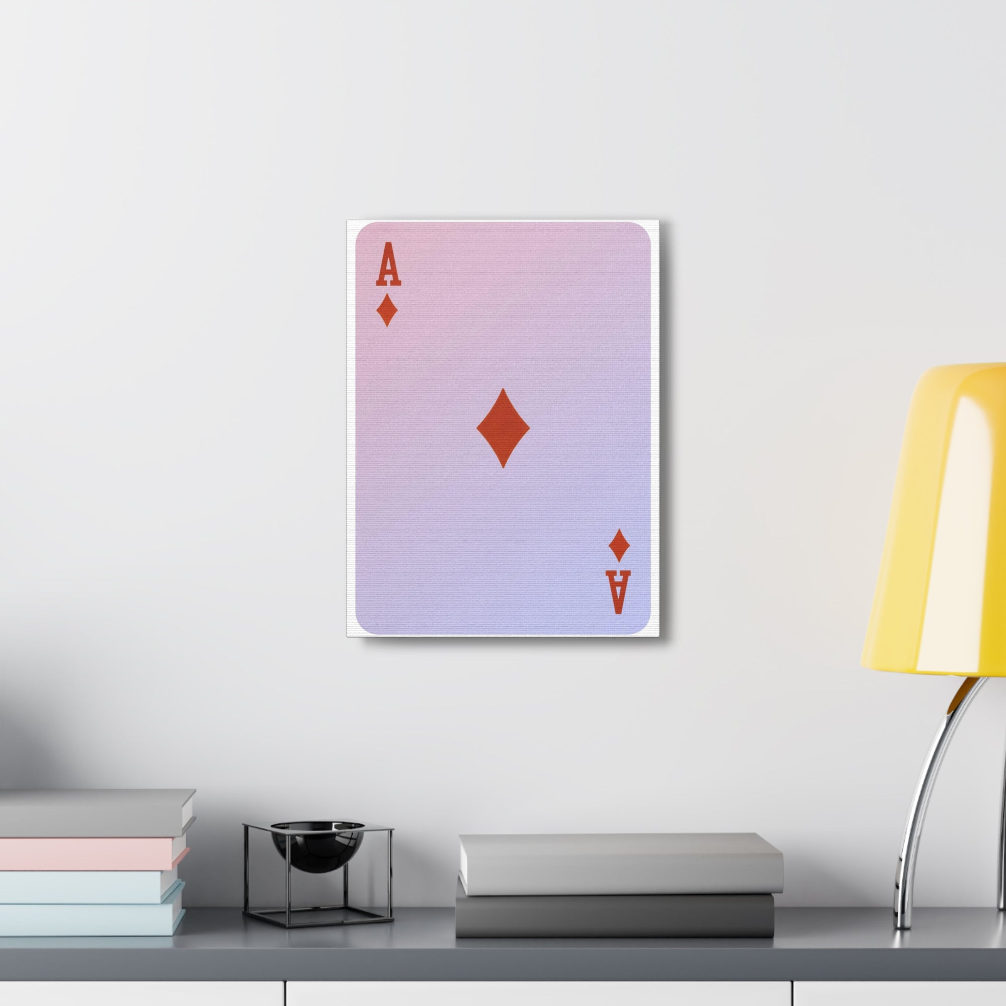 Ace Of Diamonds Playing Card Canvas Wall Art for Home Decor Ready-to-Hang-Express Your Love Gifts