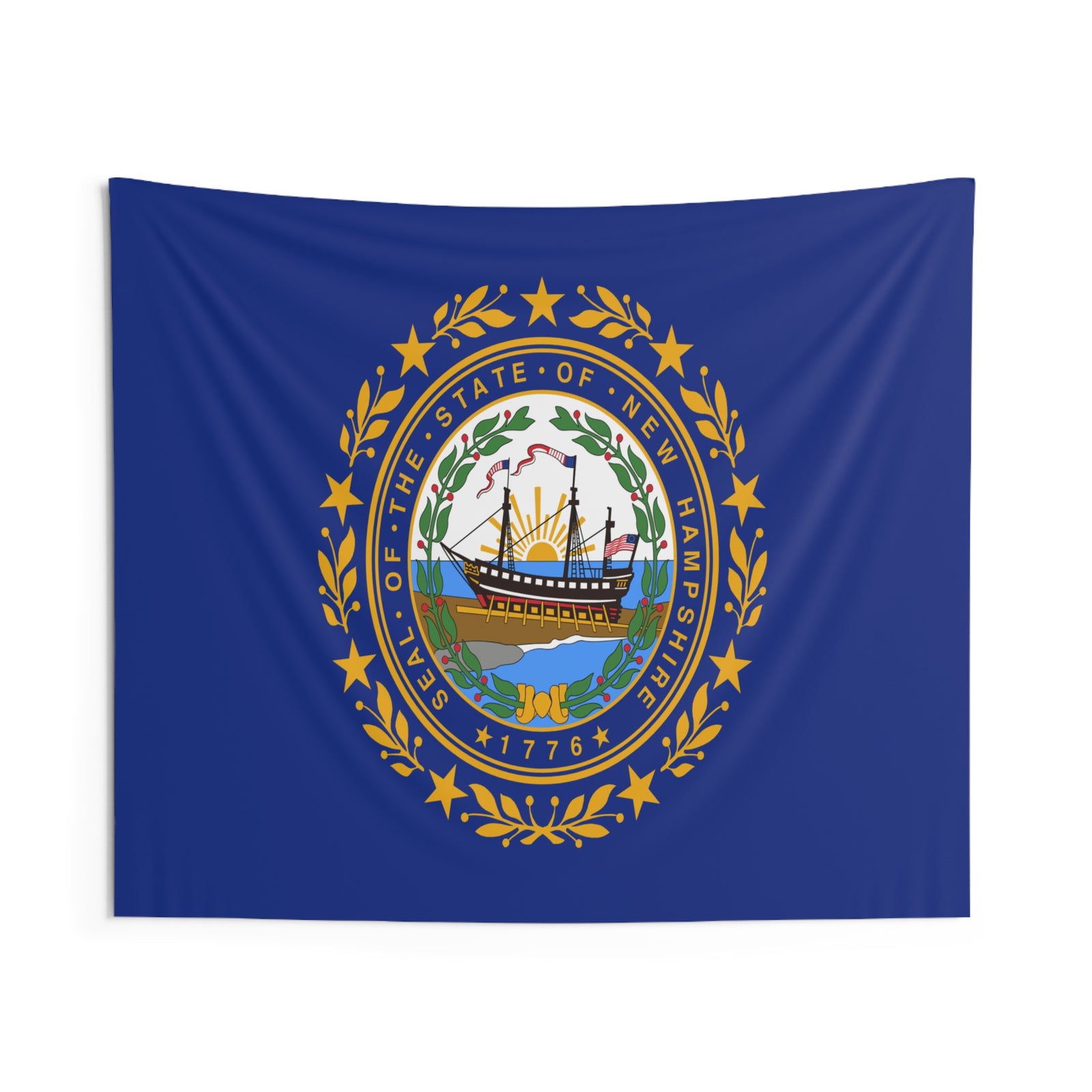 New Hampshire State Flag Wall Hanging Tapestry-Express Your Love Gifts
