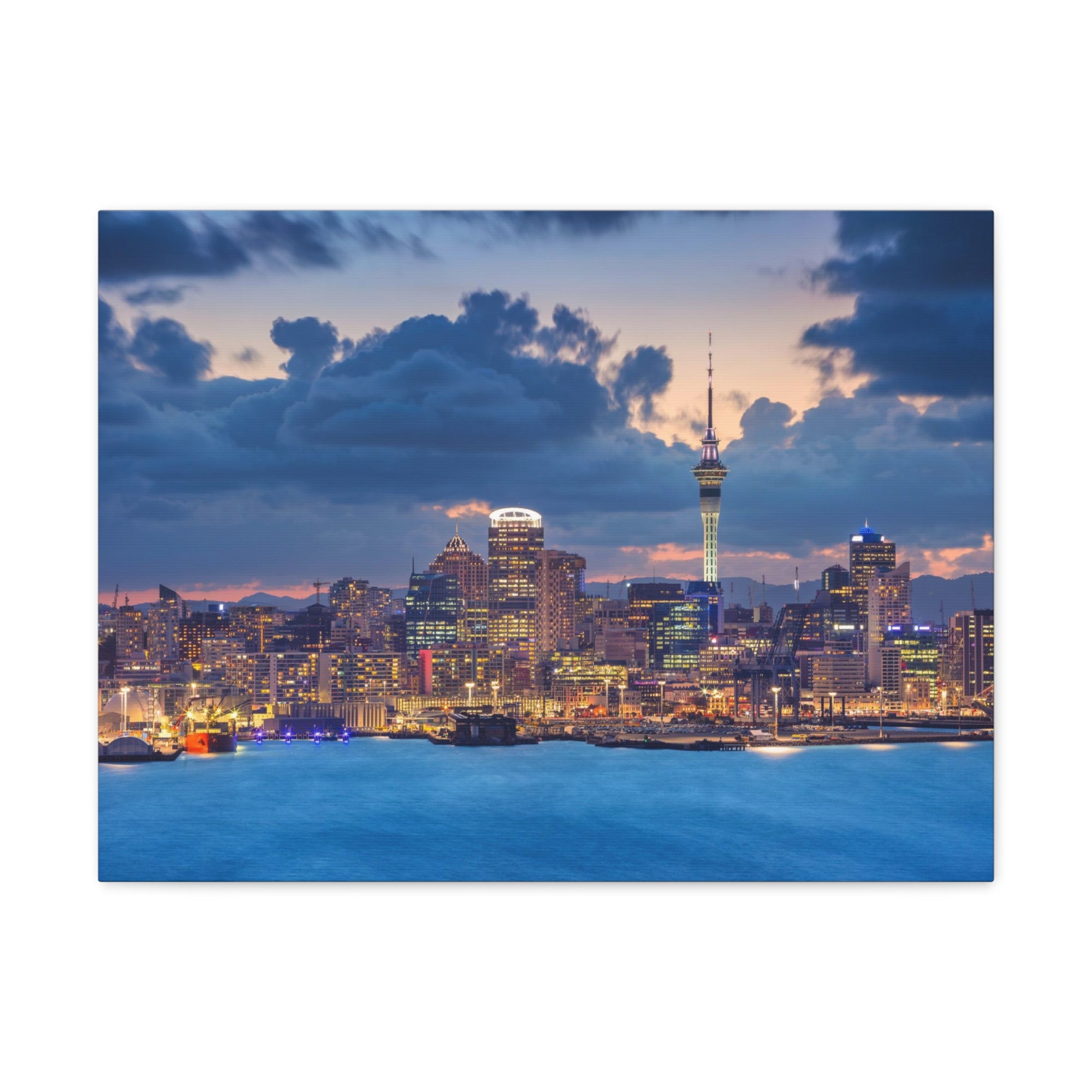 Auckland Night Skyline Canvas Artwork High-Quality Breathtaking Stunning Cityscape for Home Decor Ready to Hang-Express Your Love Gifts