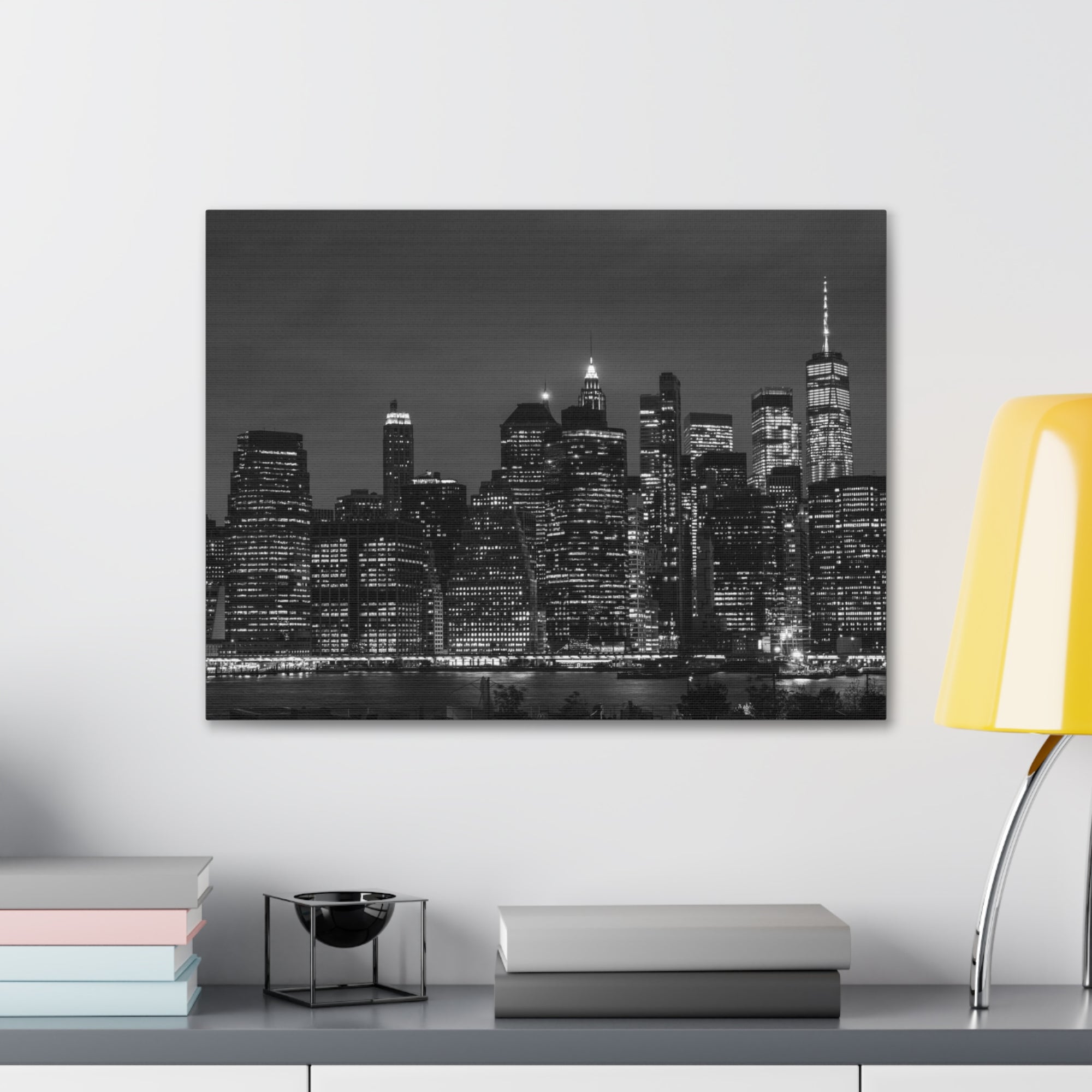 Brooklyn Black And White Skyline Canvas Artwork High-Quality Breathtaking Stunning Cityscape for Home Decor Ready to Hang-Express Your Love Gifts