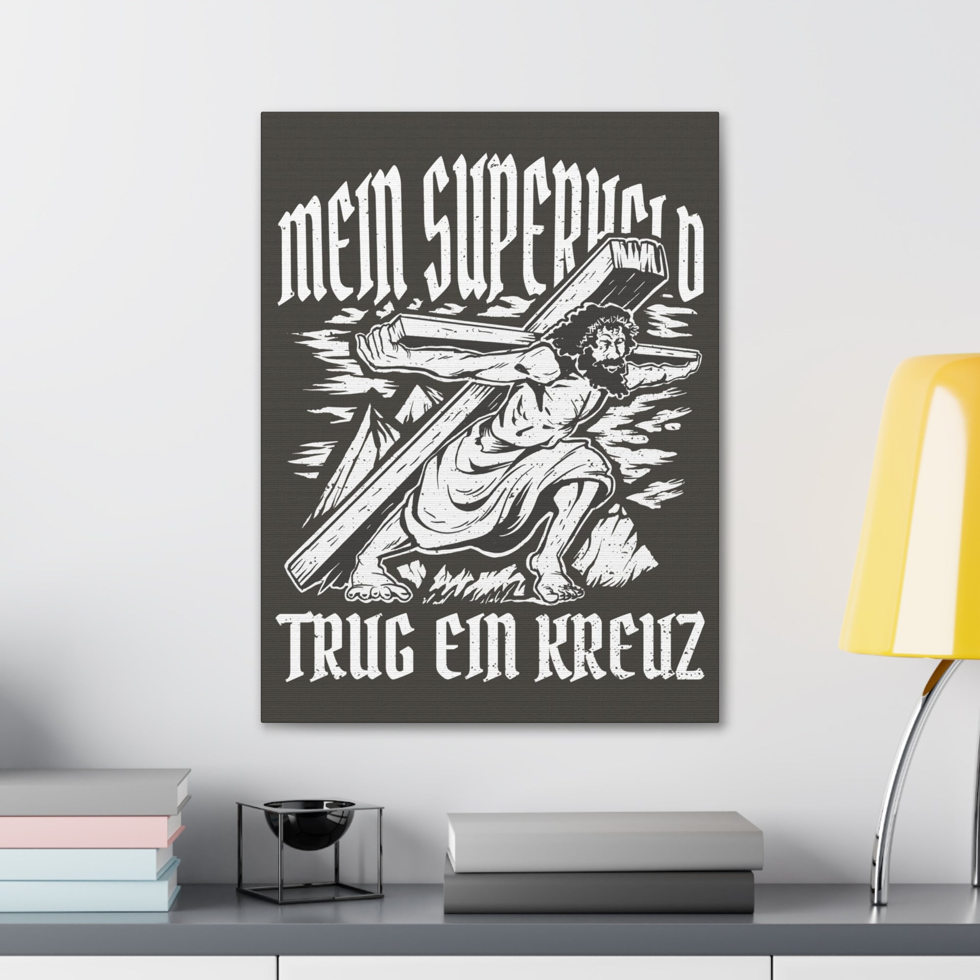 Scripture Walls My Superhero German Bible Verse Canvas Christian Wall Art Ready to Hang Unframed-Express Your Love Gifts