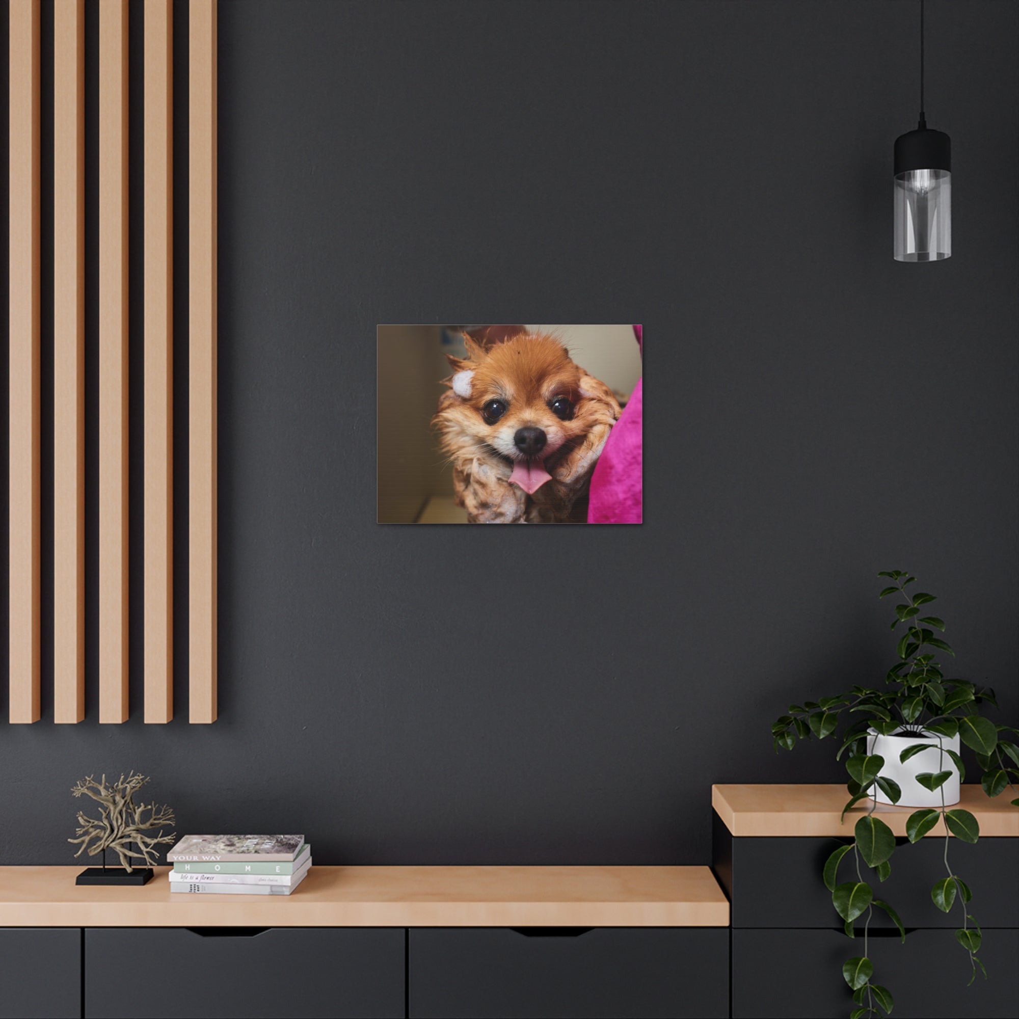 Funny Corgi Bathee Canvas Wall Art for Home Decor Ready-to-Hang-Express Your Love Gifts