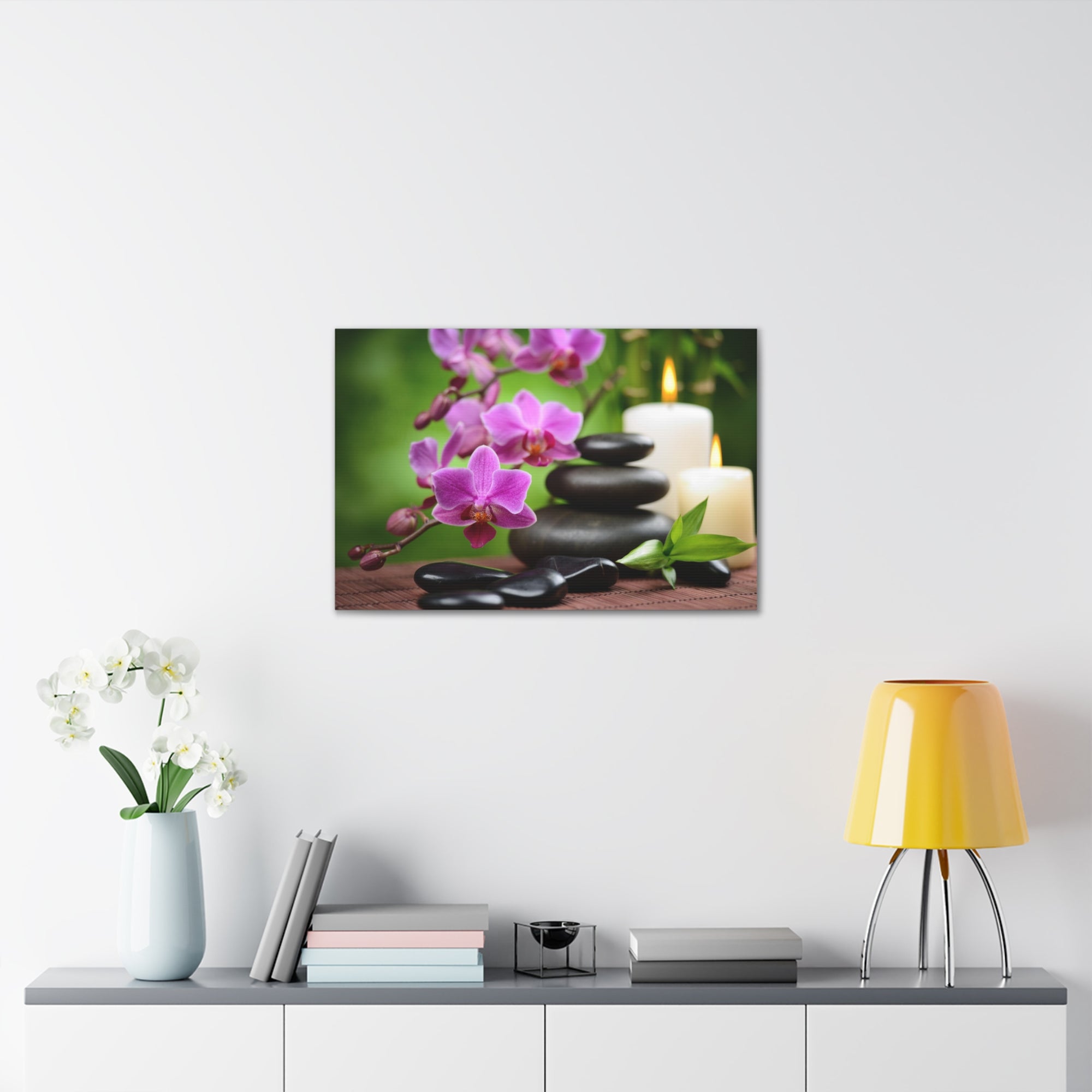 Bamboo on the Wood Forest Floral Nature Photography Canvas Wall Art for Home Decor Ready-to-Hang-Express Your Love Gifts