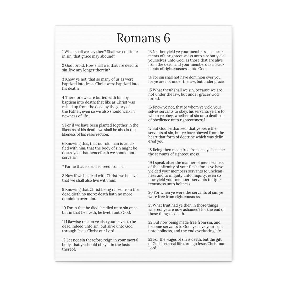 Scripture Walls Sanctification Roman 6 White Chapter Christian Wall Art Print Ready to Hang Unframed-Express Your Love Gifts