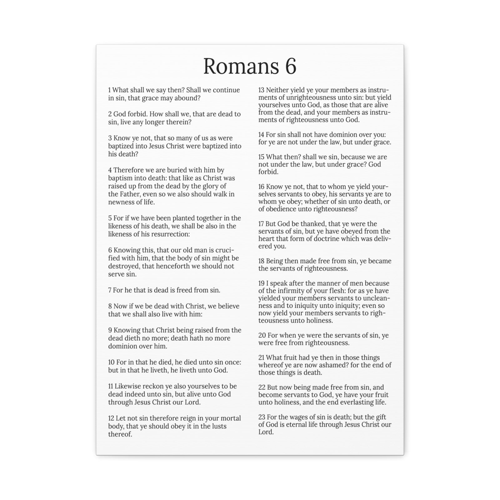 Scripture Walls Sanctification Roman 6 White Chapter Christian Wall Art Print Ready to Hang Unframed-Express Your Love Gifts