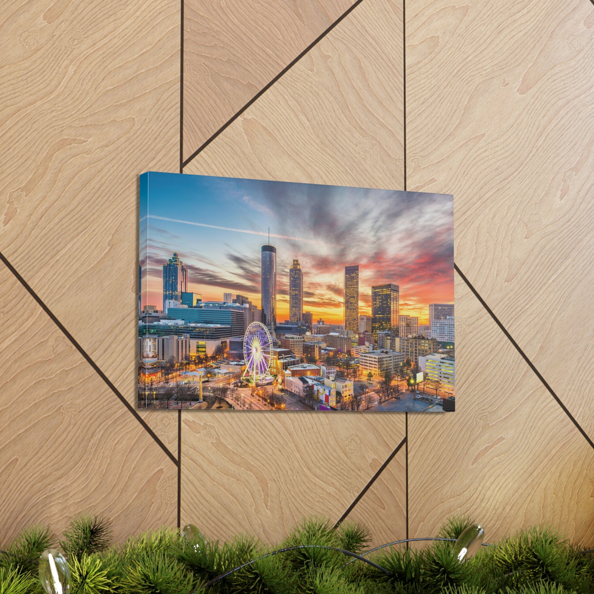 Atlanta Daytime Skyline Canvas Artwork High-Quality Breathtaking Stunning Cityscape for Home Decor Ready to Hang-Express Your Love Gifts