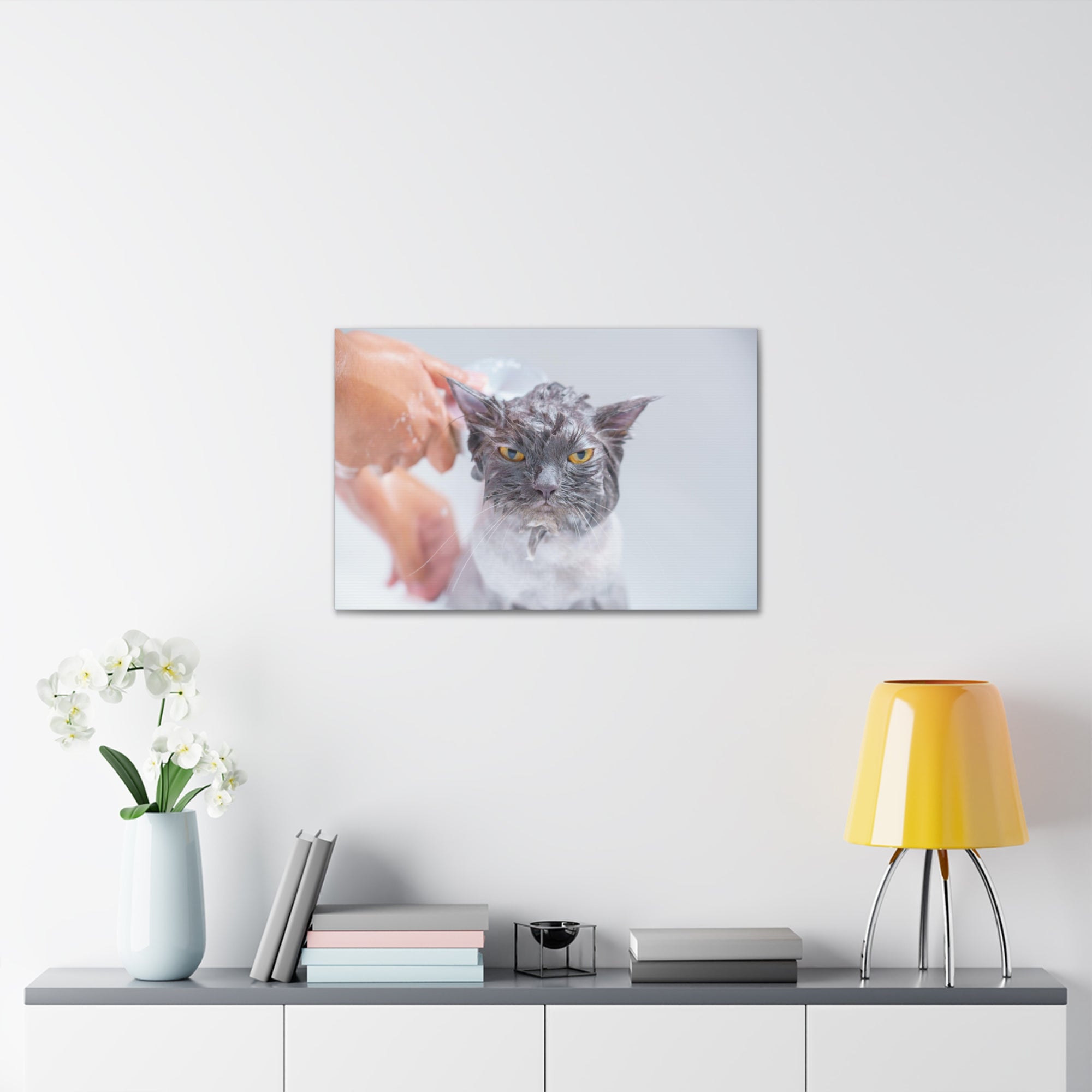 Funny Persian Cat Bathee Canvas Wall Art for Home Decor Ready-to-Hang-Express Your Love Gifts