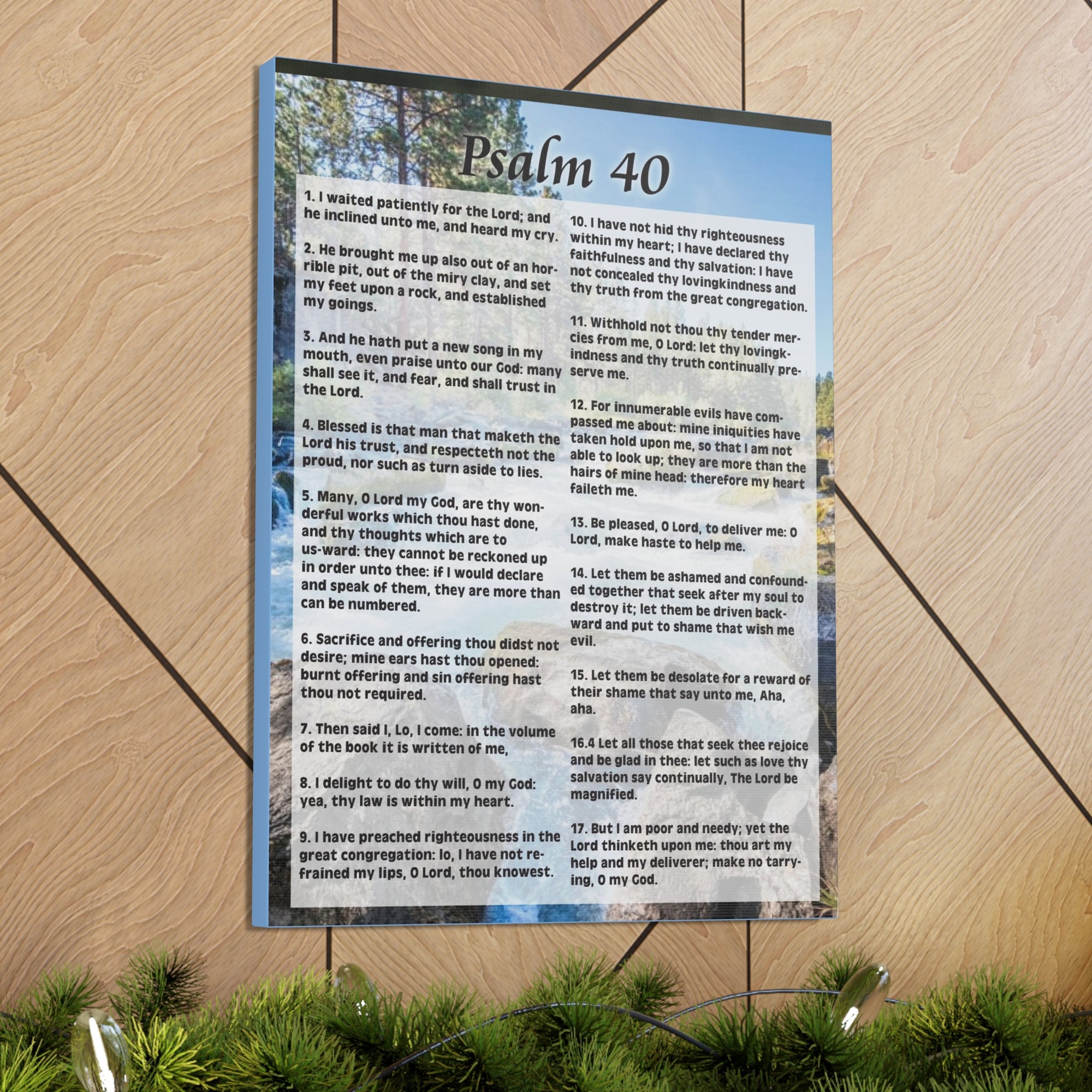 Scripture Canvas My Deliverer Heard Me Psalm 40:8 Colored Christian Wall Art Print Ready to Hang-Express Your Love Gifts