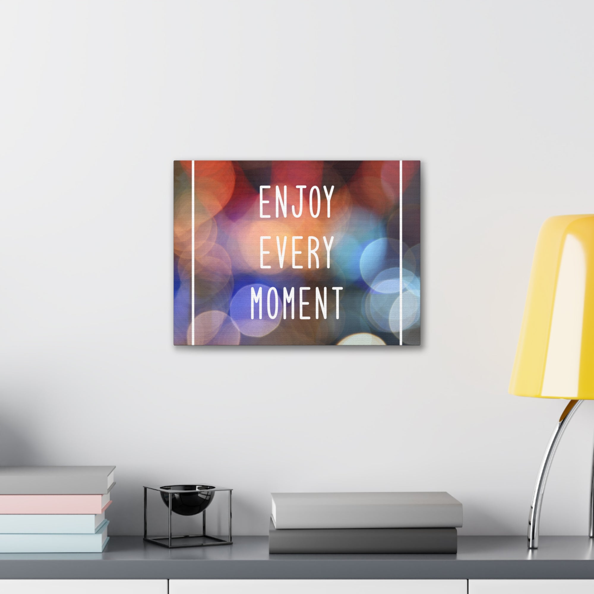 Inspirational Quote Canvas Enjoy Every Moment Motivational Print Ready to Hang Artwork-Express Your Love Gifts