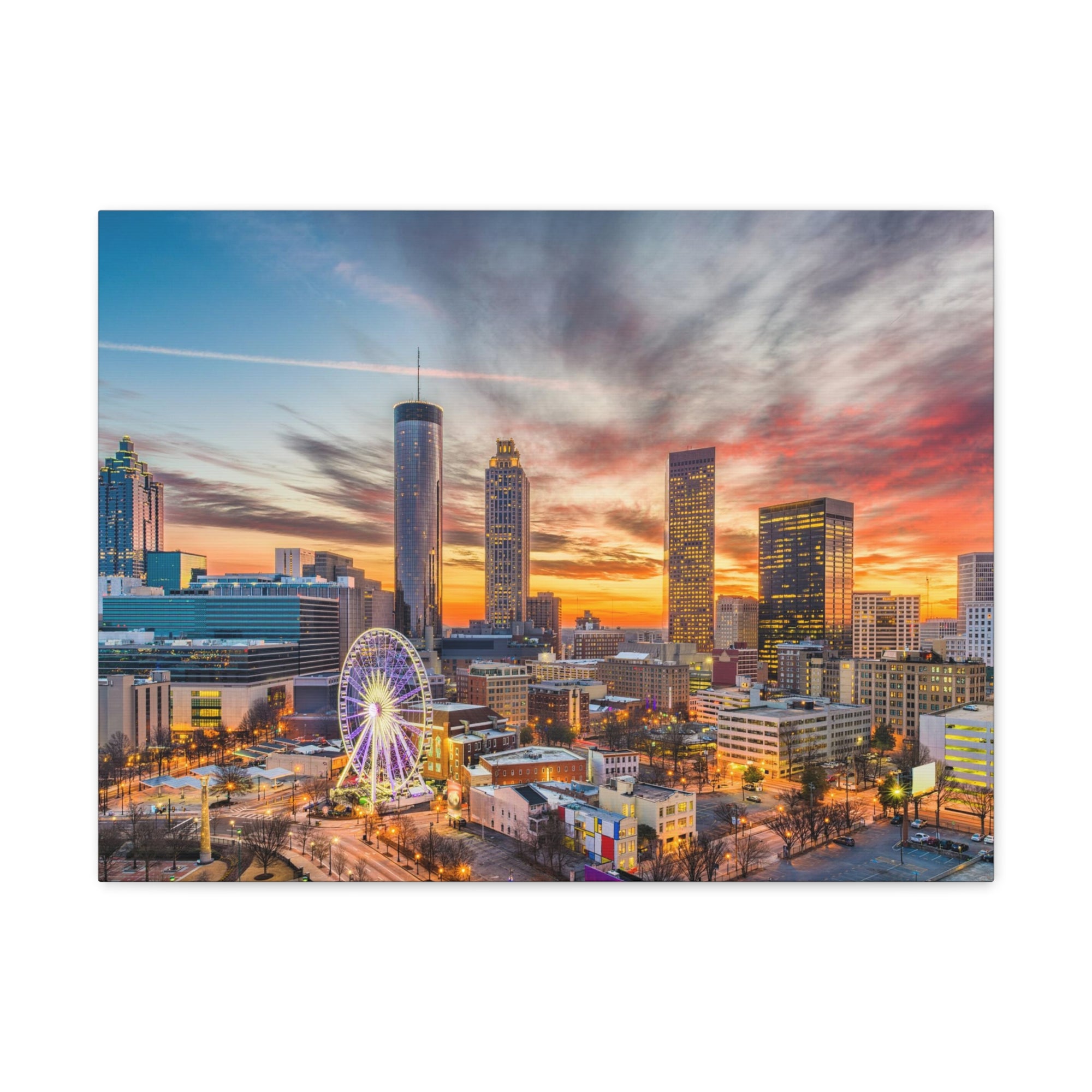 Atlanta Daytime Skyline Canvas Artwork High-Quality Breathtaking Stunning Cityscape for Home Decor Ready to Hang-Express Your Love Gifts