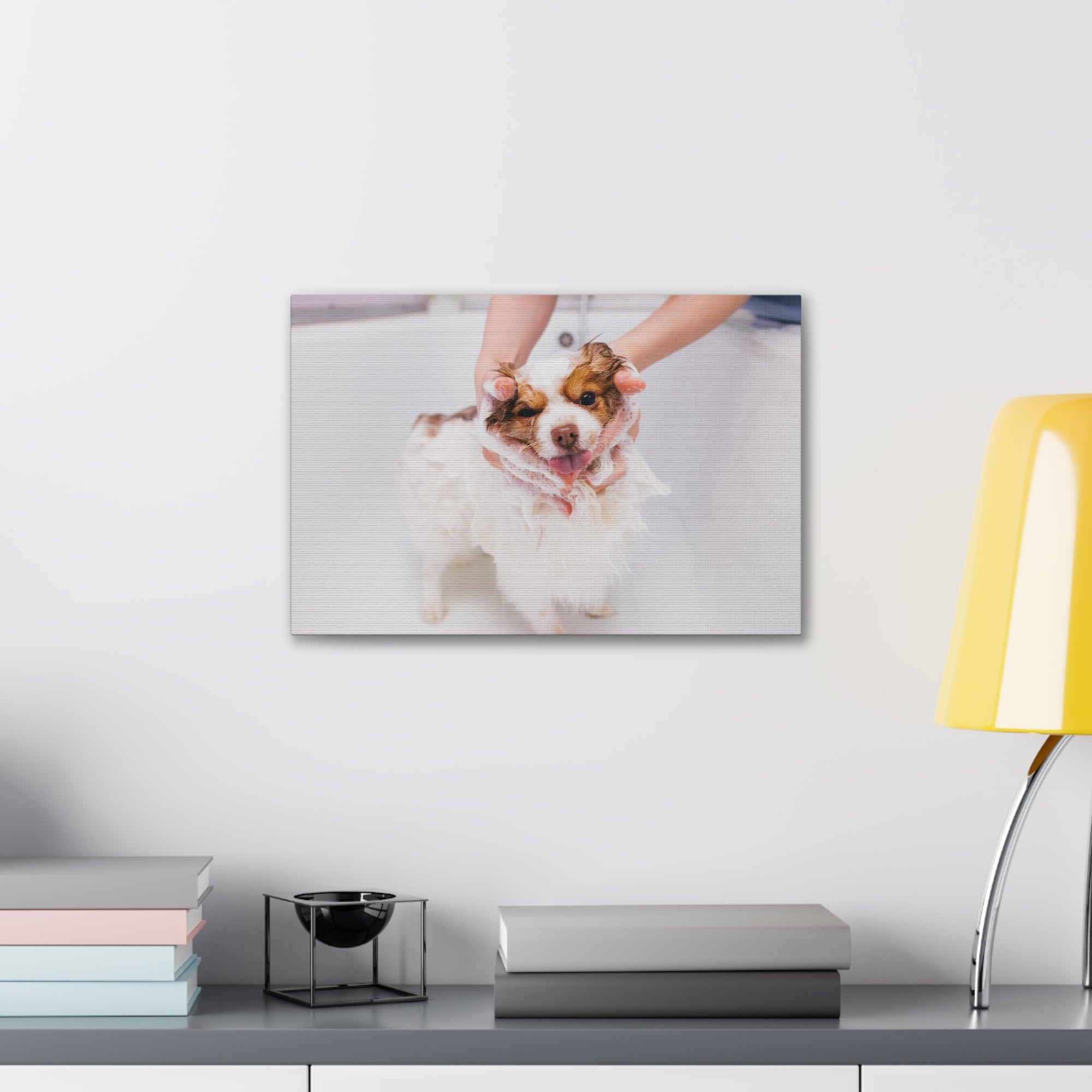 Funny Australian Shephard Bathee Canvas Wall Art for Home Decor Ready-to-Hang-Express Your Love Gifts