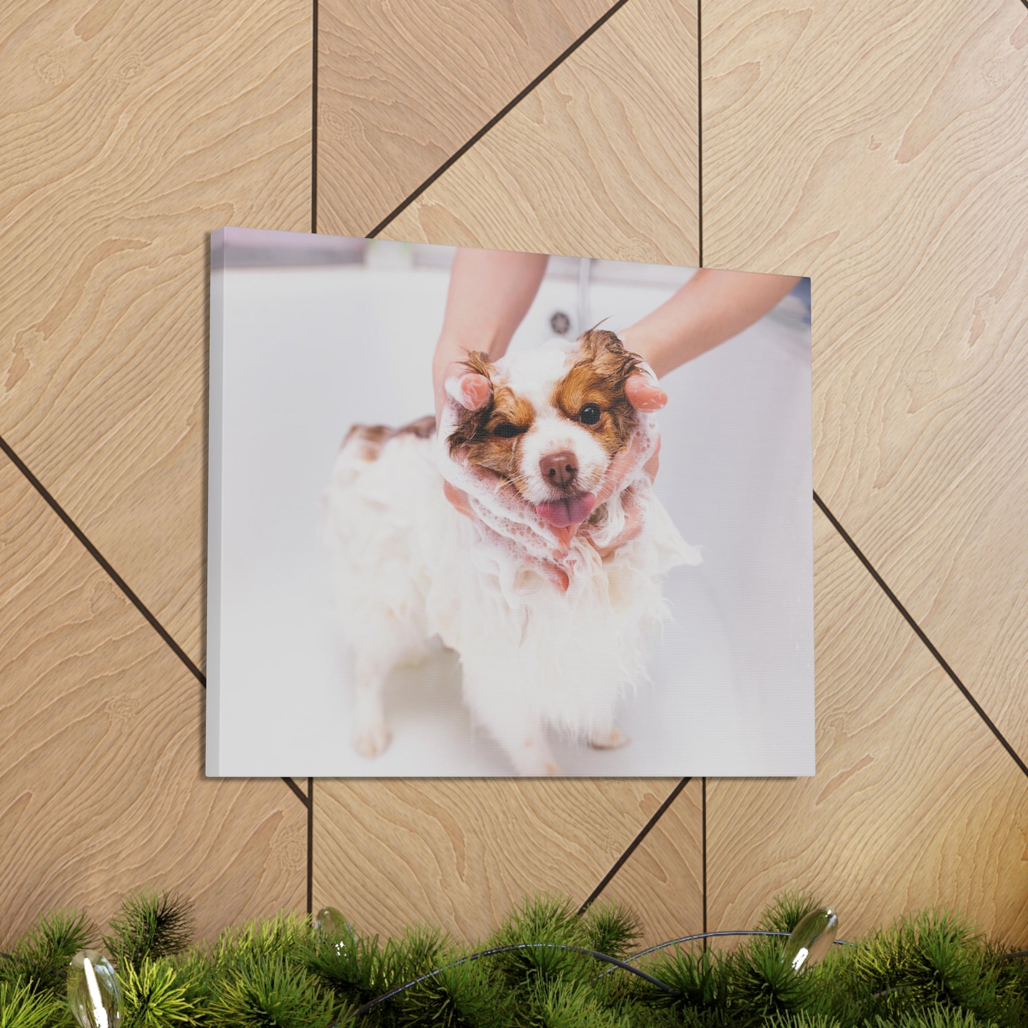 Funny Australian Shephard Bathee Canvas Wall Art for Home Decor Ready-to-Hang-Express Your Love Gifts