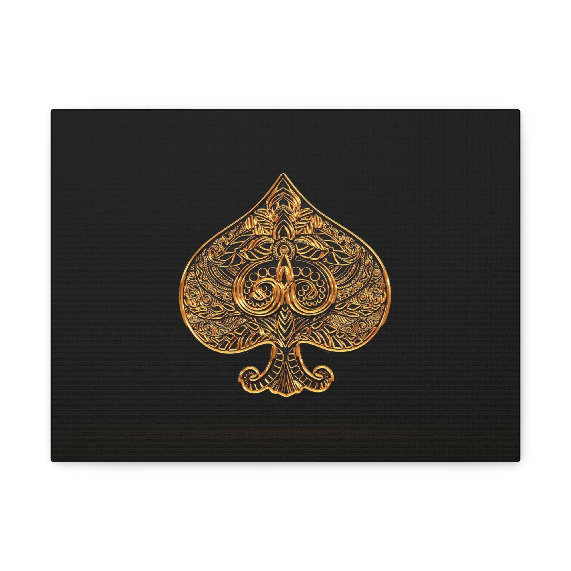 3D Gold Spades Playing Card Canvas Wall Art for Home Decor Ready-to-Hang-Express Your Love Gifts