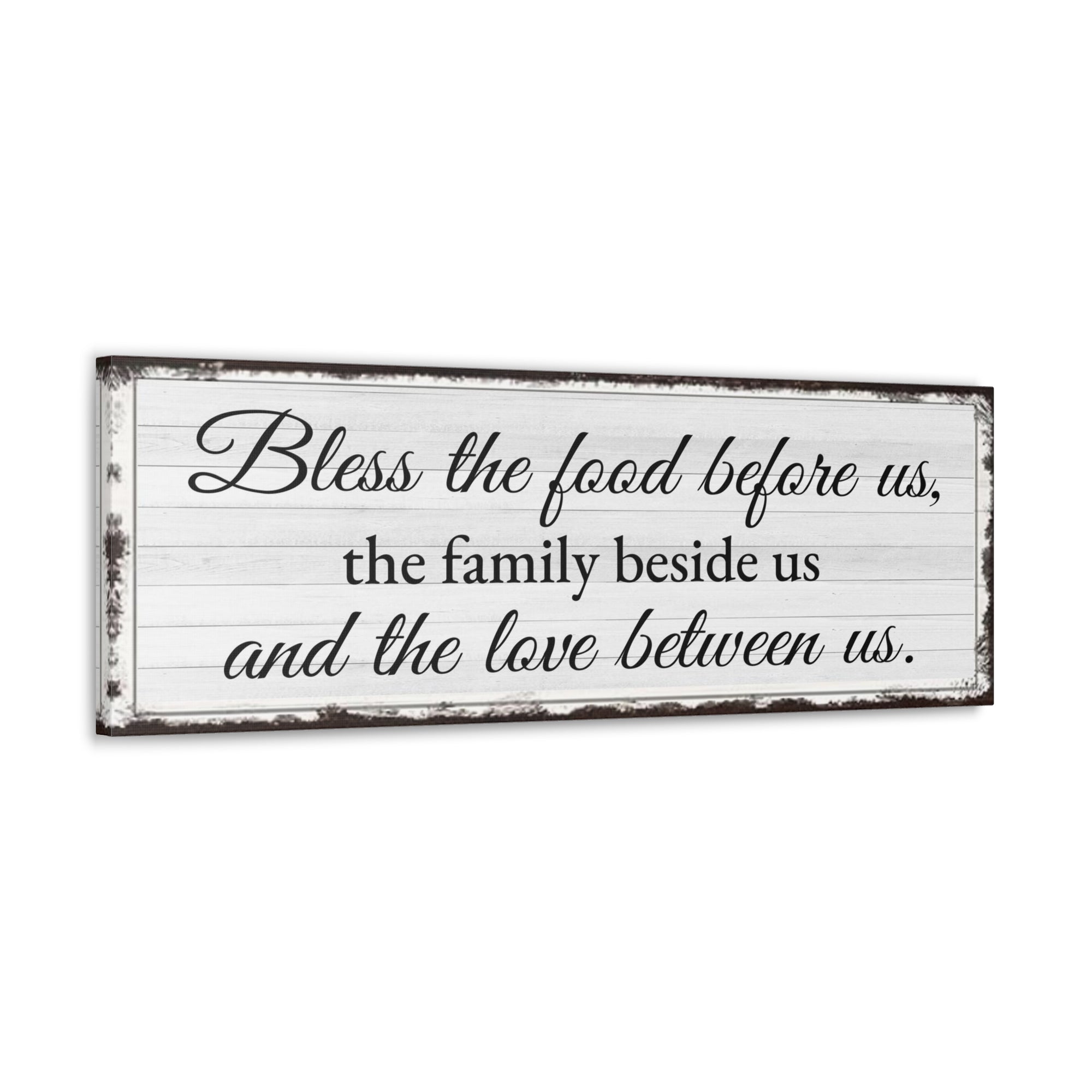 Scripture Walls Bless The Food White Bible Verse Canvas Christian Wall Art Ready to Hang Unframed-Express Your Love Gifts