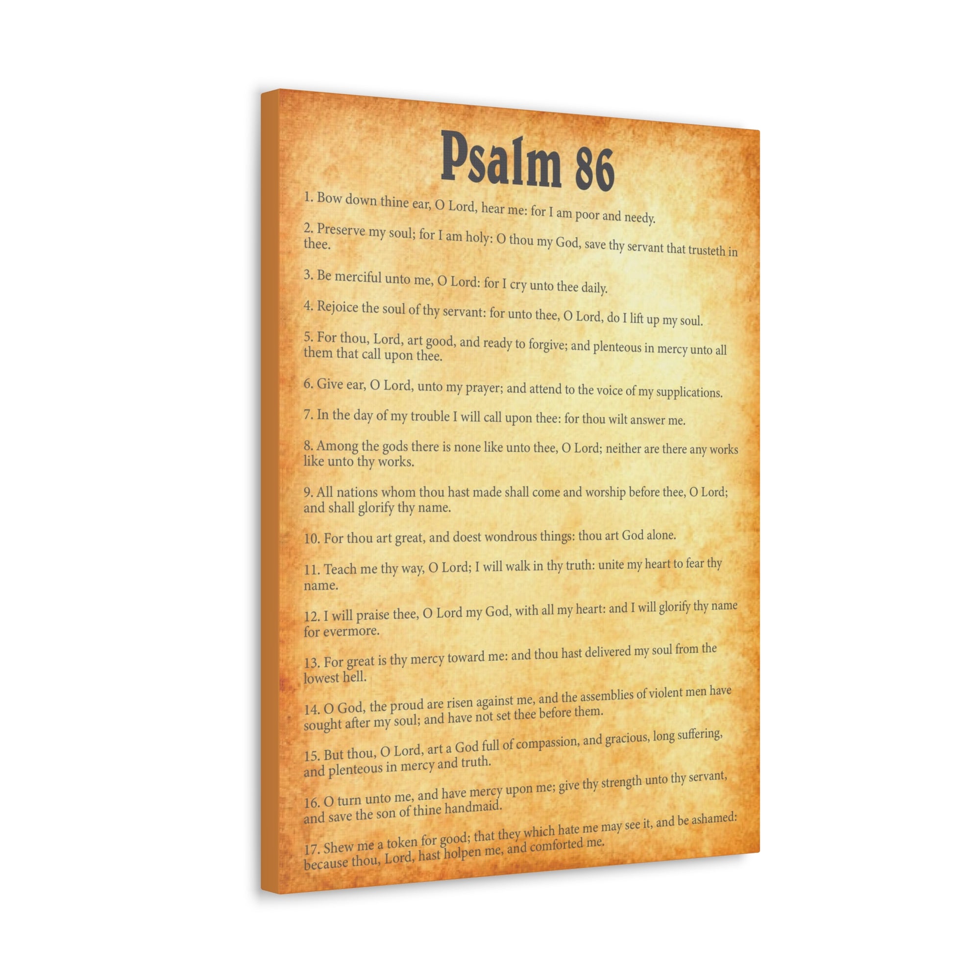 Scripture Walls Psalm 86 Gold Bible Chapter Canvas Christian Wall Art Ready to Hang Unframed-Express Your Love Gifts