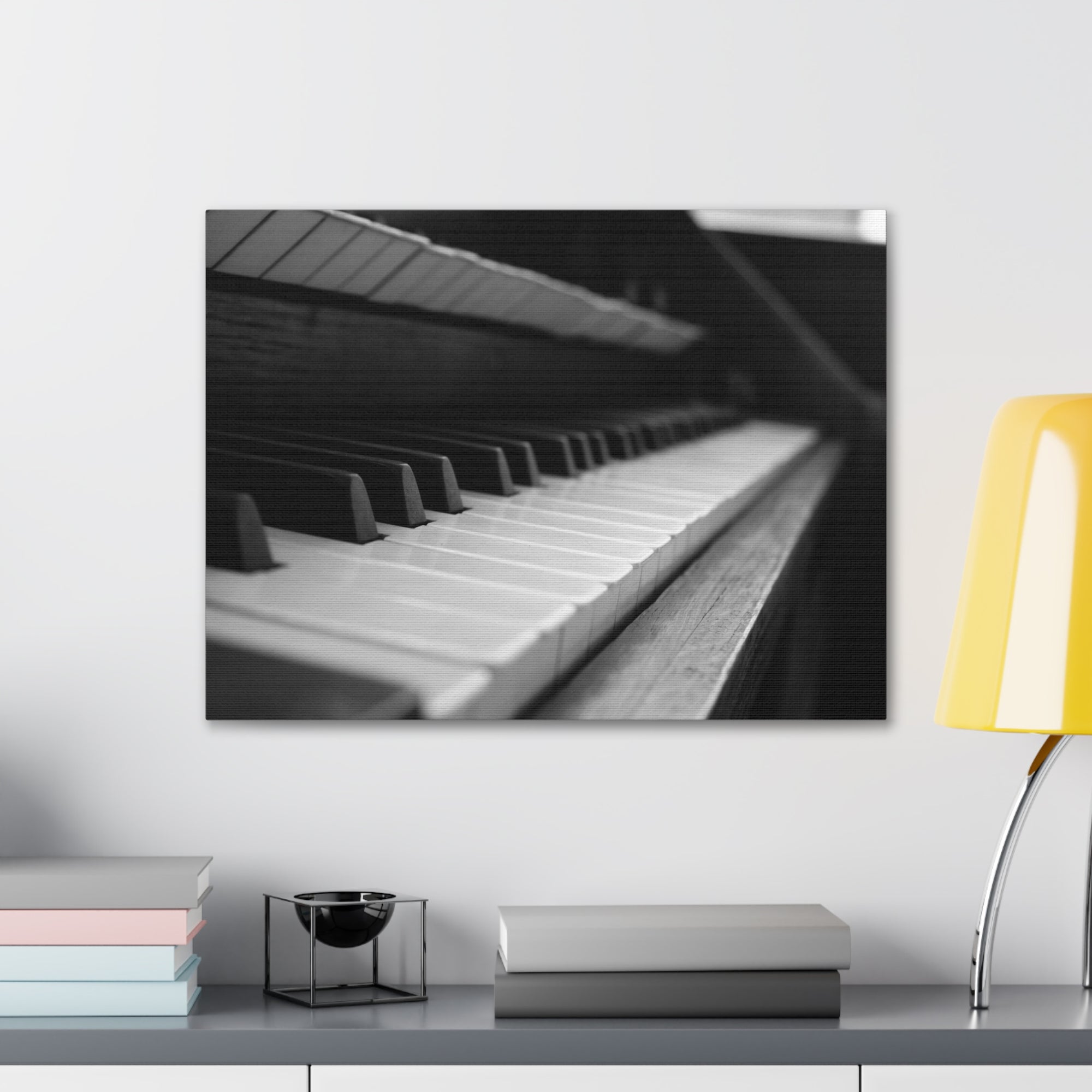 Black and White Piano Music Lover's Delight Piano Keyboard Canvas Wall Art for Home Decor Ready-to-Hang-Express Your Love Gifts