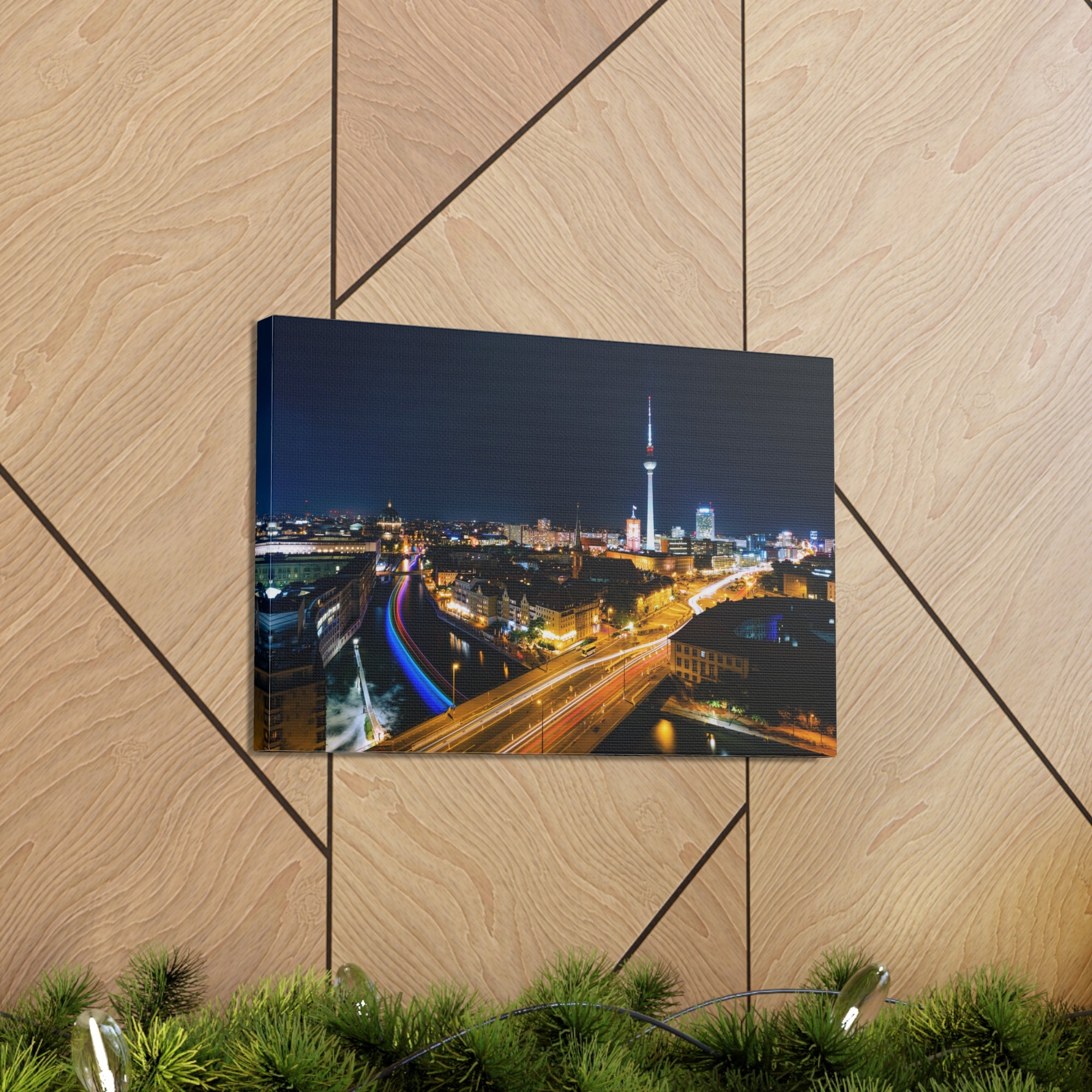 Berlin Night Skyline Canvas Artwork High-Quality Breathtaking Stunning Cityscape for Home Decor Ready to Hang-Express Your Love Gifts