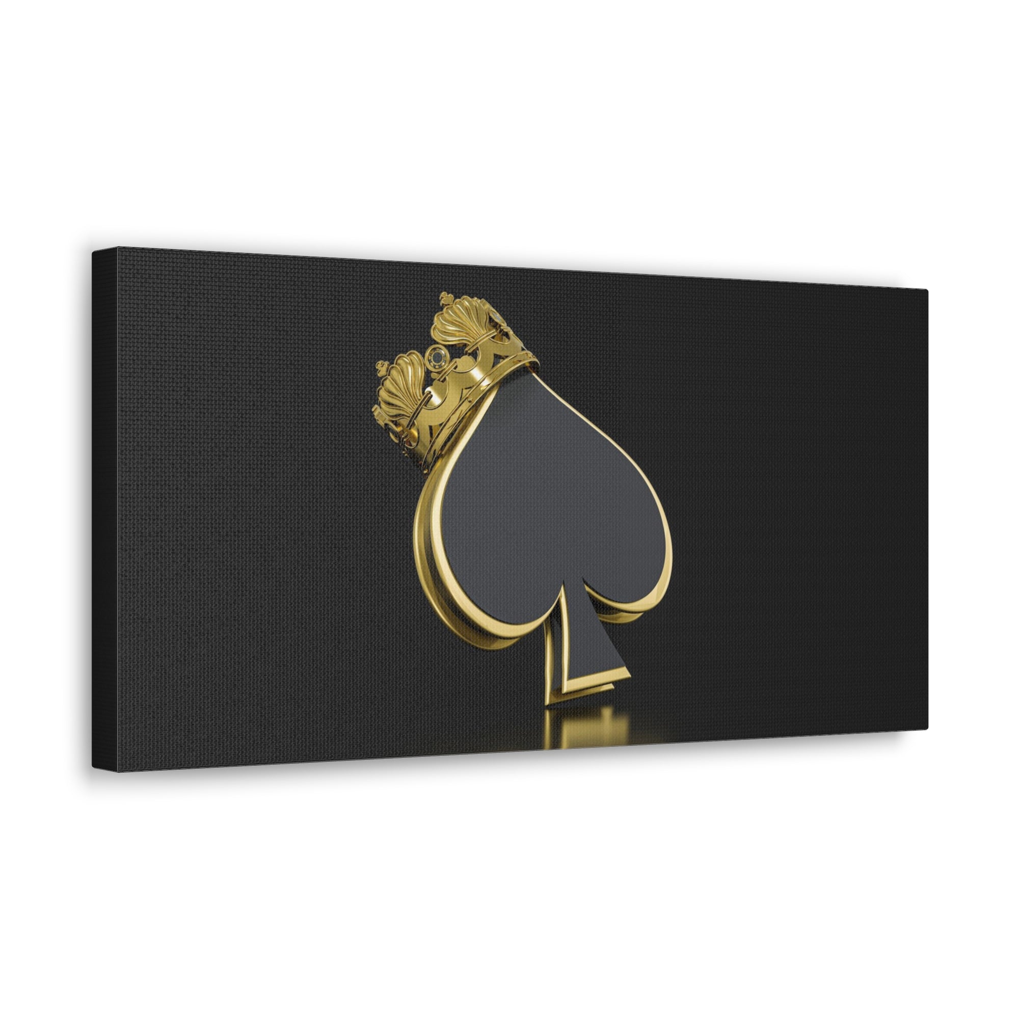 3D Gold Crown Spades Playing Card Canvas Wall Art for Home Decor Ready-to-Hang-Express Your Love Gifts