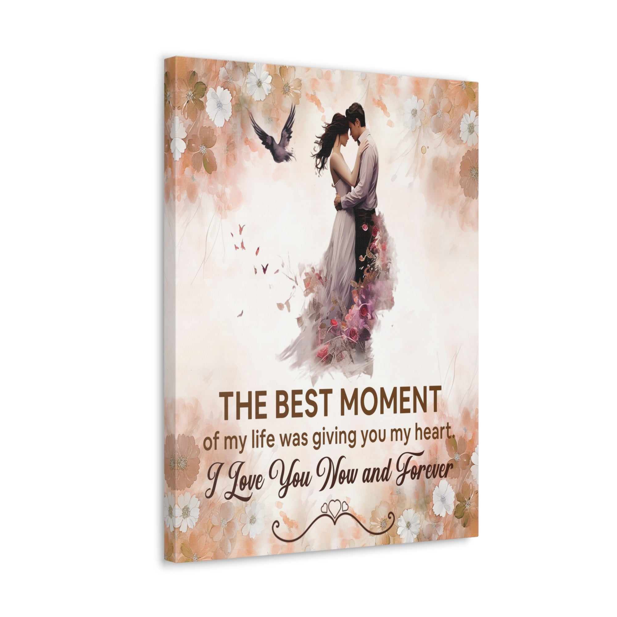 To My Wife The Best Moment of My Life Canvas Wall Art – Romantic Gift of Love & Devotion-Express Your Love Gifts