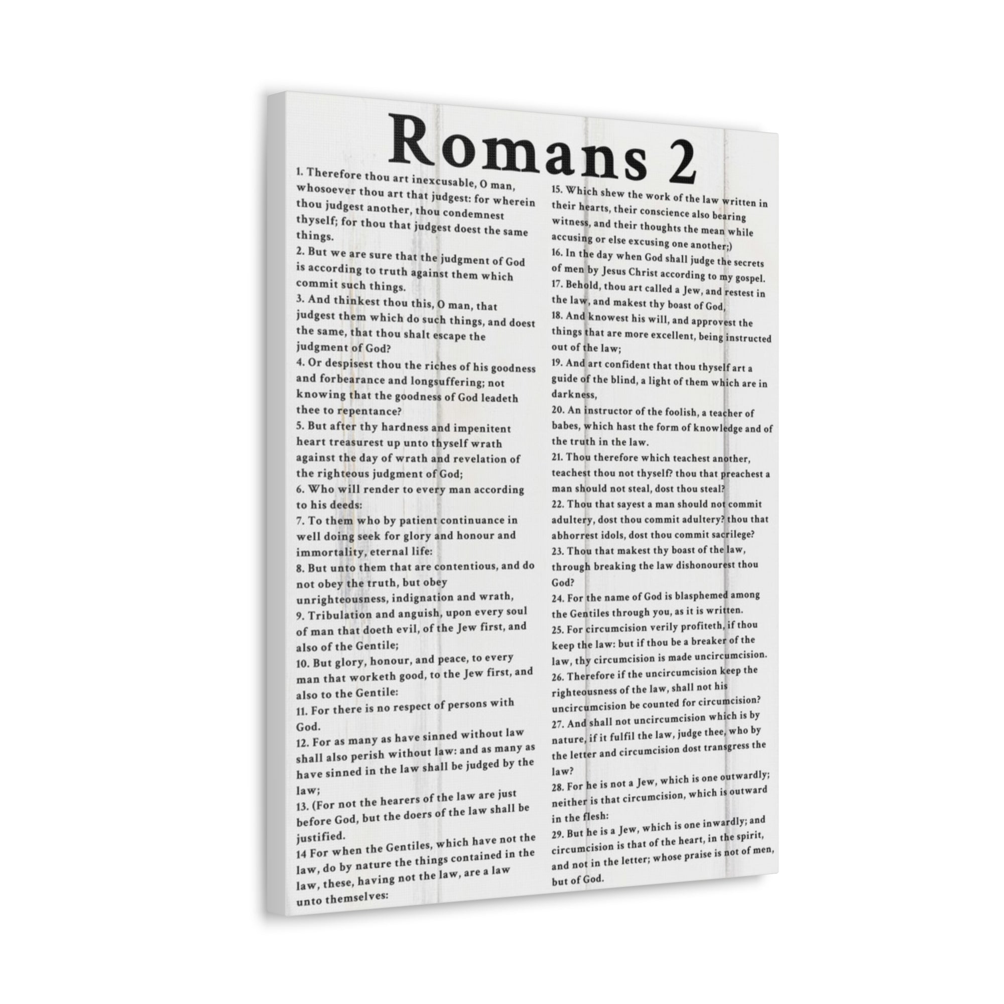 Scripture Walls Romans 2 White Bible Verse Canvas Christian Wall Art Ready to Hang Unframed-Express Your Love Gifts