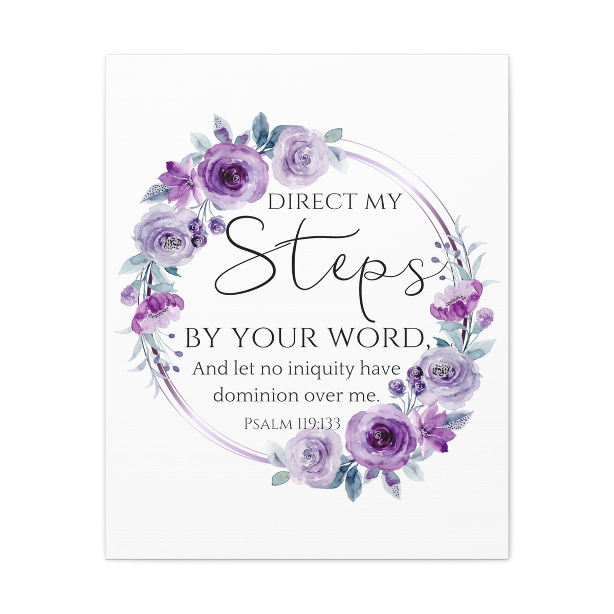 Scripture Walls Psalm 119:133 Direct My Steps Bible Verse Canvas Christian Wall Art Ready to Hang Unframed-Express Your Love Gifts