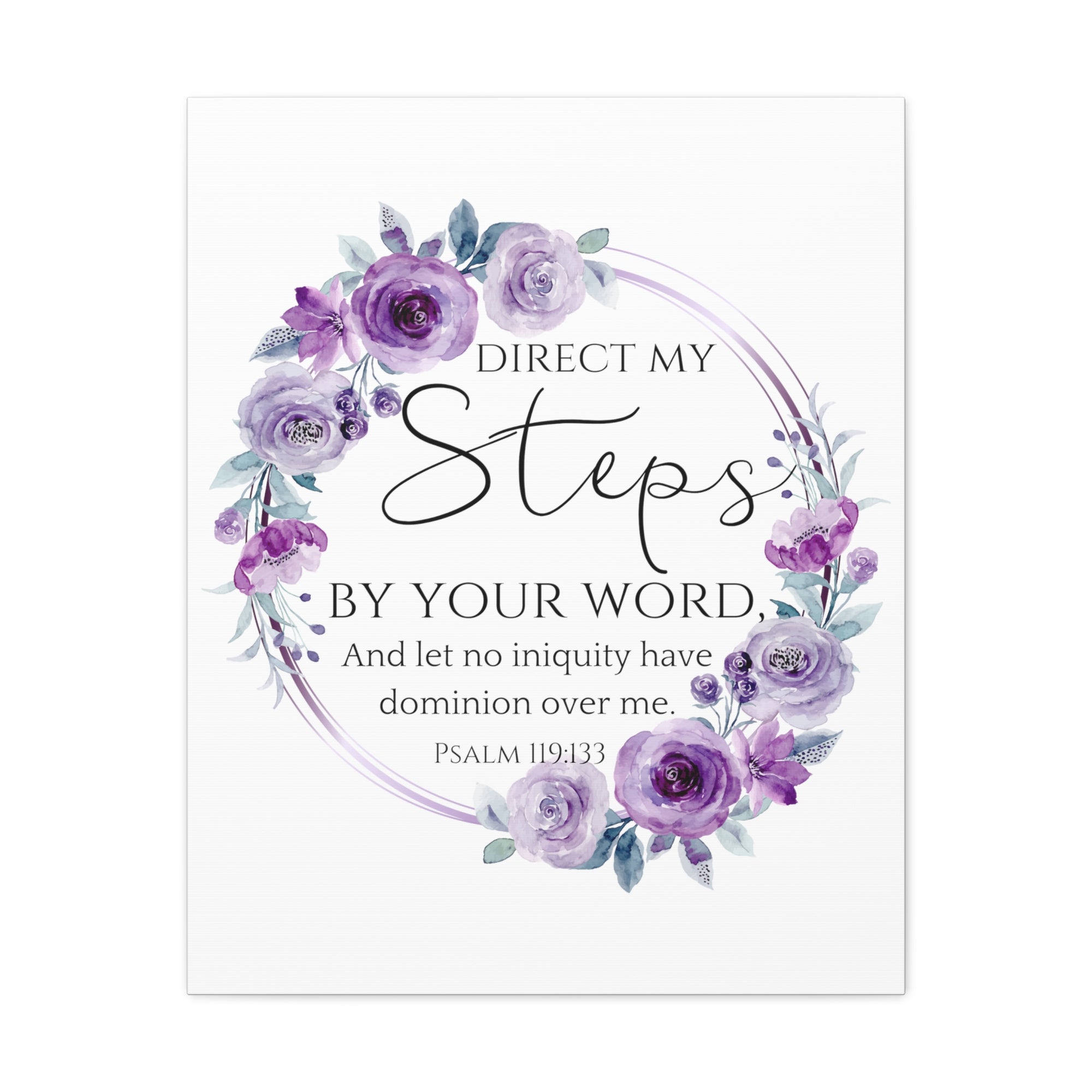 Scripture Walls Psalm 119:133 Direct My Steps Bible Verse Canvas Christian Wall Art Ready to Hang Unframed-Express Your Love Gifts