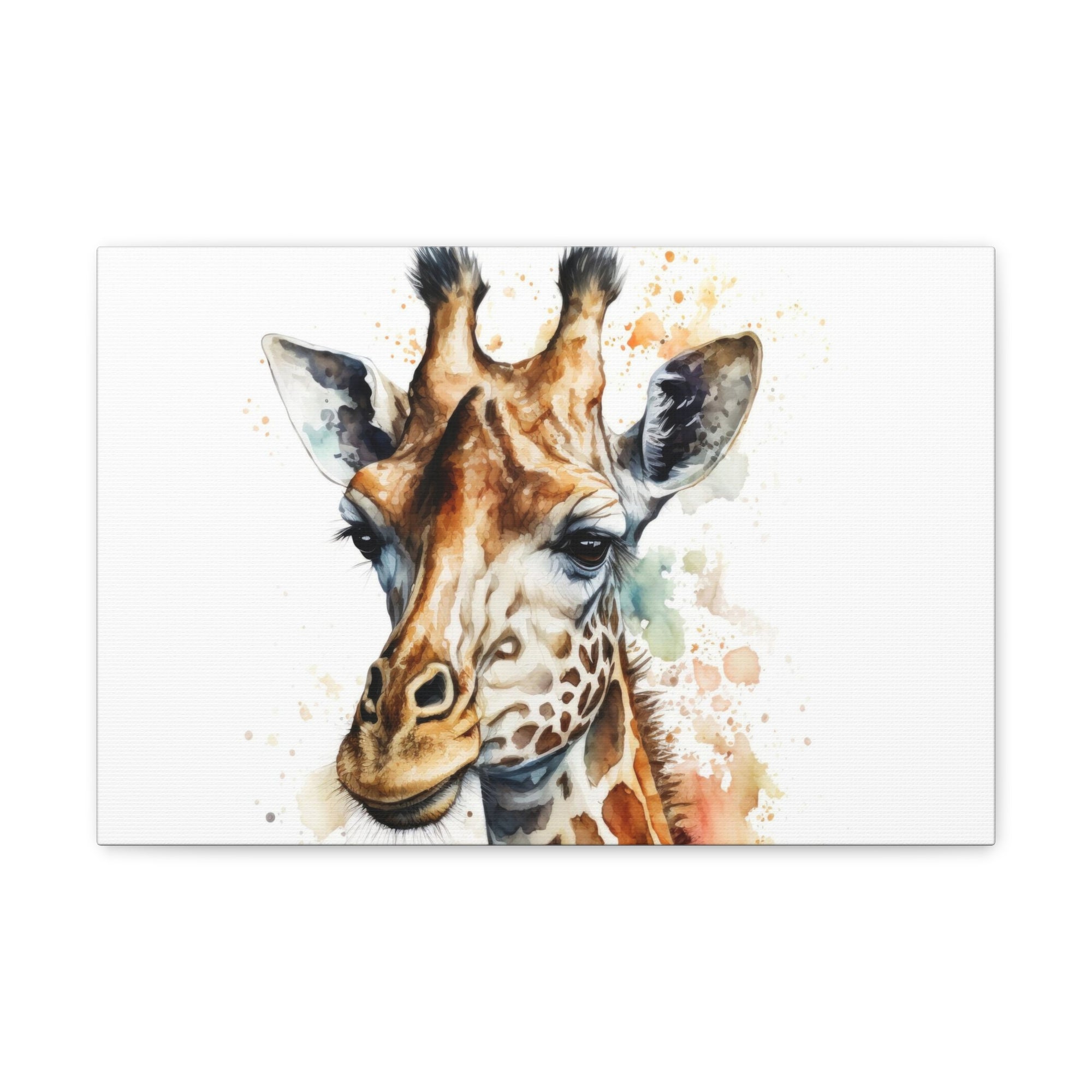 Giraffe Watercolor Animal Canvas Wall Art for Home Decor Ready-to-Hang-Express Your Love Gifts