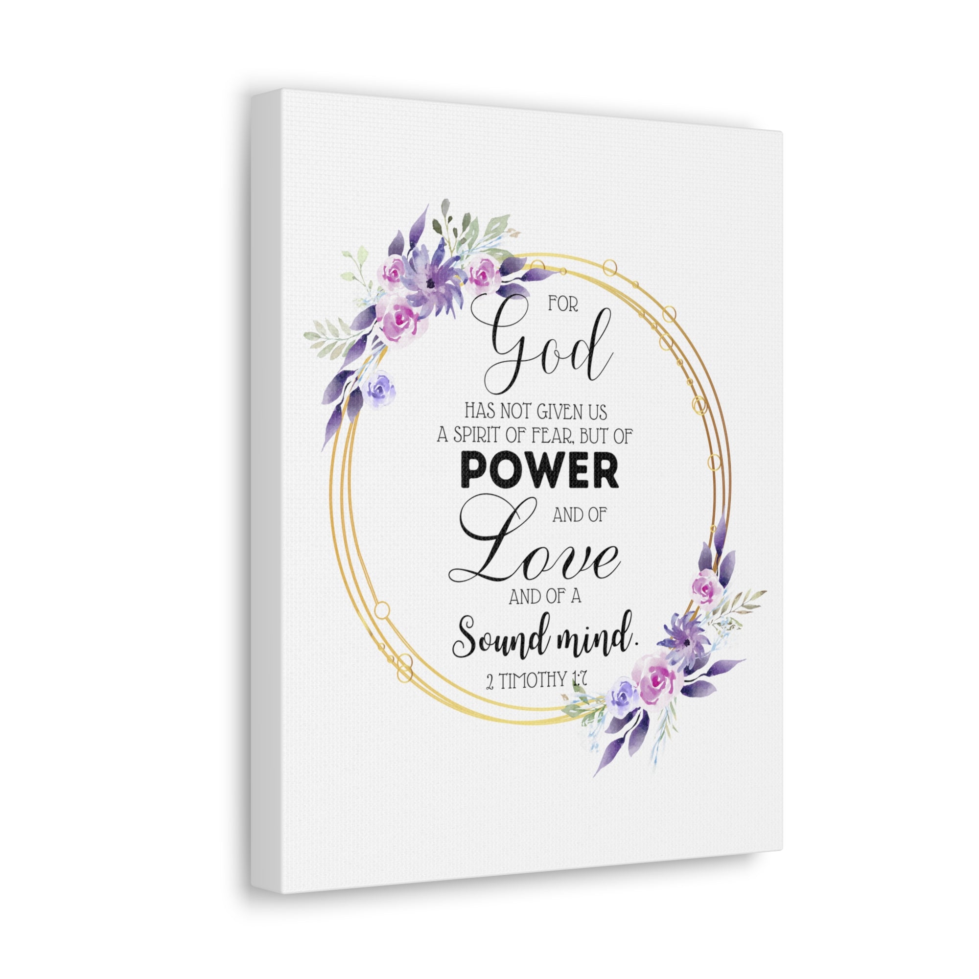 Scripture Walls 2 Timothy 1:7 Power Bible Verse Canvas Christian Wall Art Ready to Hang Unframed-Express Your Love Gifts