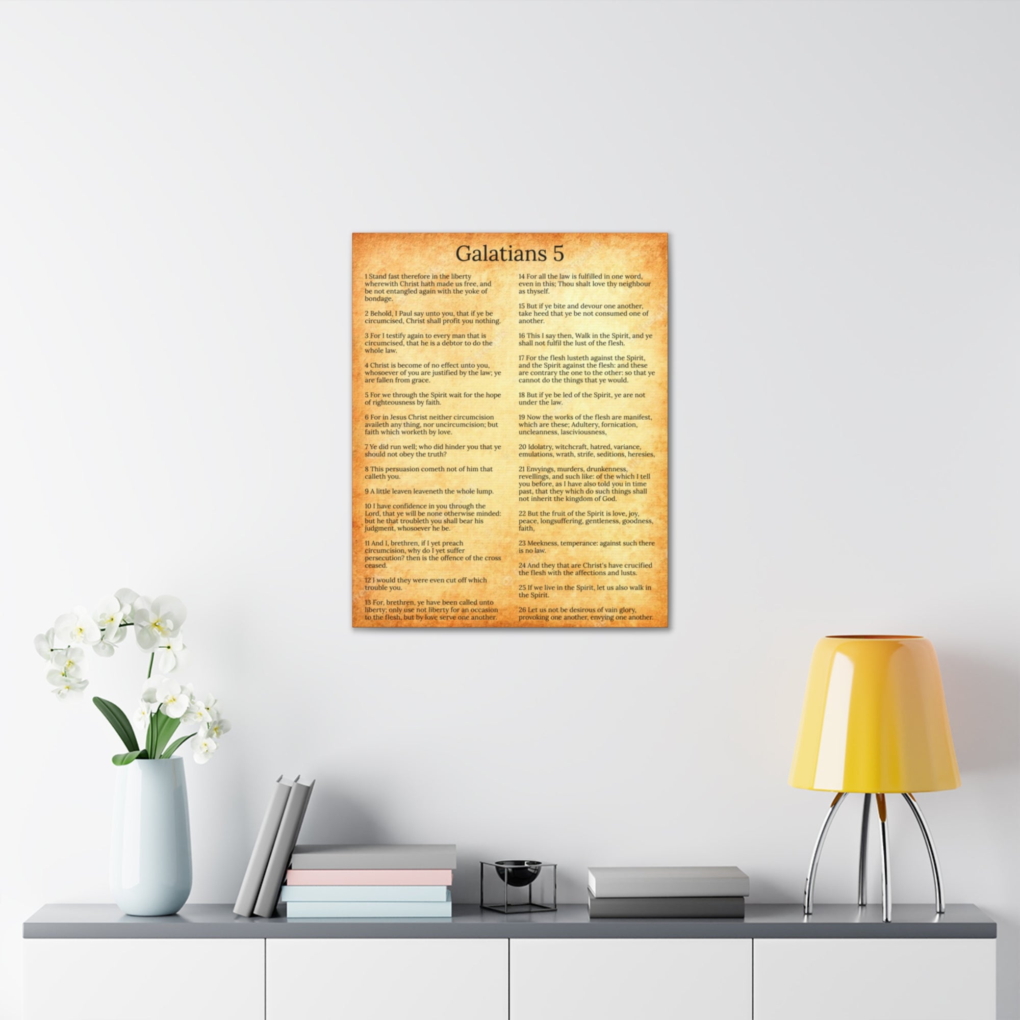 Scripture Walls Galatians 5 Fruit of the Spirit Gold Bible Verse Canvas Christian Wall Art Ready to Hang Unframed-Express Your Love Gifts