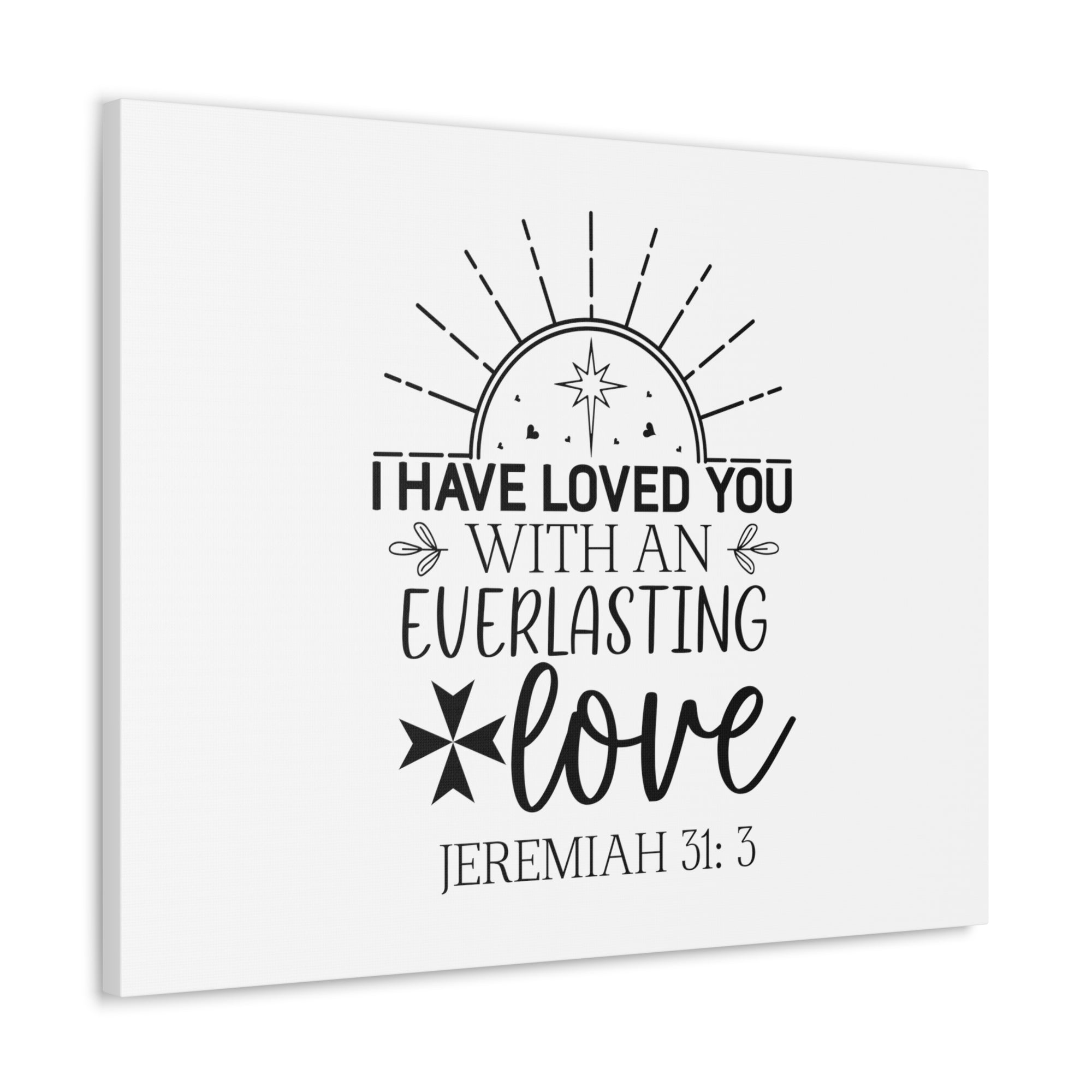 Scripture Walls Jeremiah 31:3 Rubies Bible Verse Canvas Christian Wall Art Ready to Hang Unframed-Express Your Love Gifts