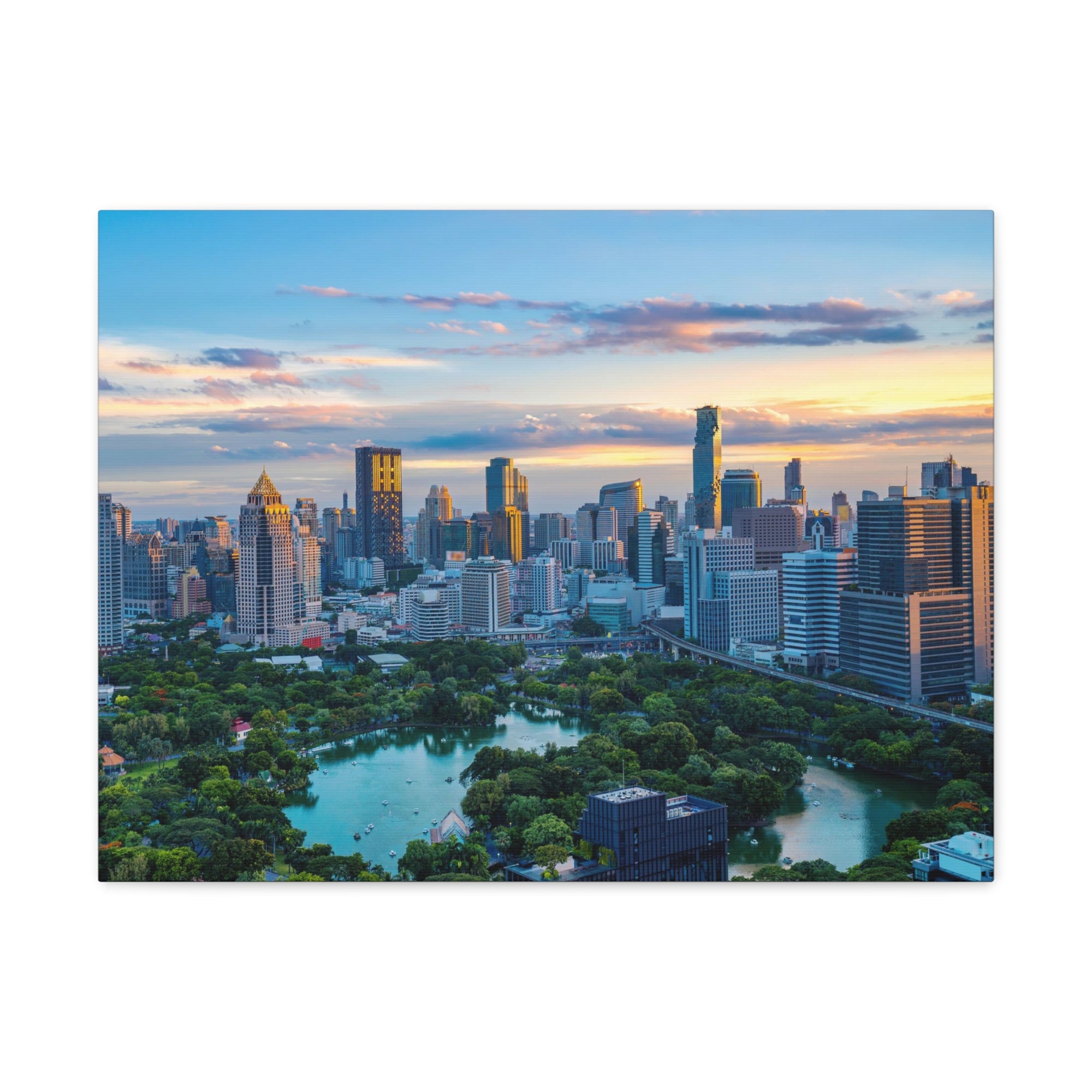 Bangkok Daytime Skyline Canvas Artwork High-Quality Breathtaking Stunning Cityscape for Home Decor Ready to Hang-Express Your Love Gifts