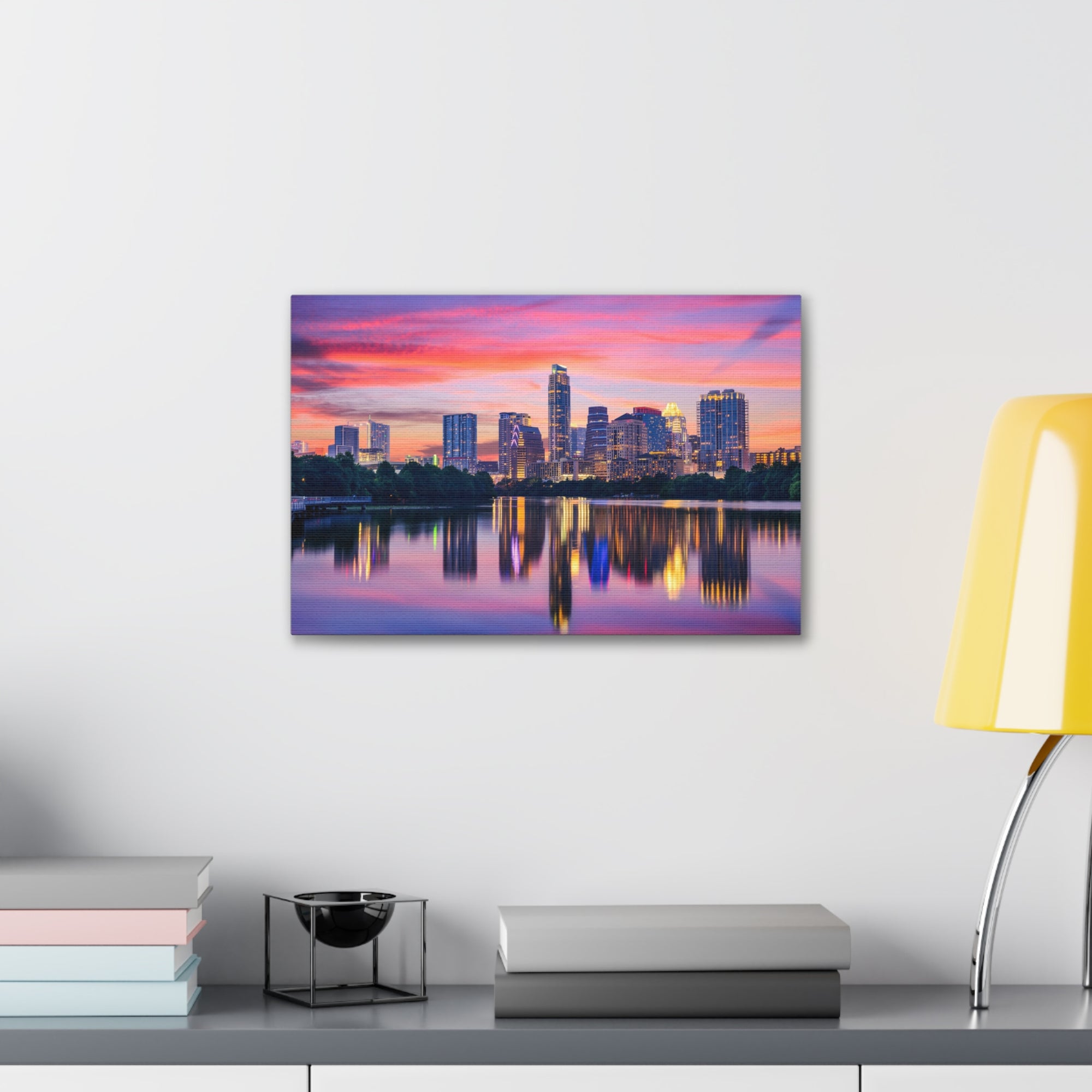 Austin Night Skyline Canvas Artwork High-Quality Breathtaking Stunning Cityscape for Home Decor Ready to Hang-Express Your Love Gifts