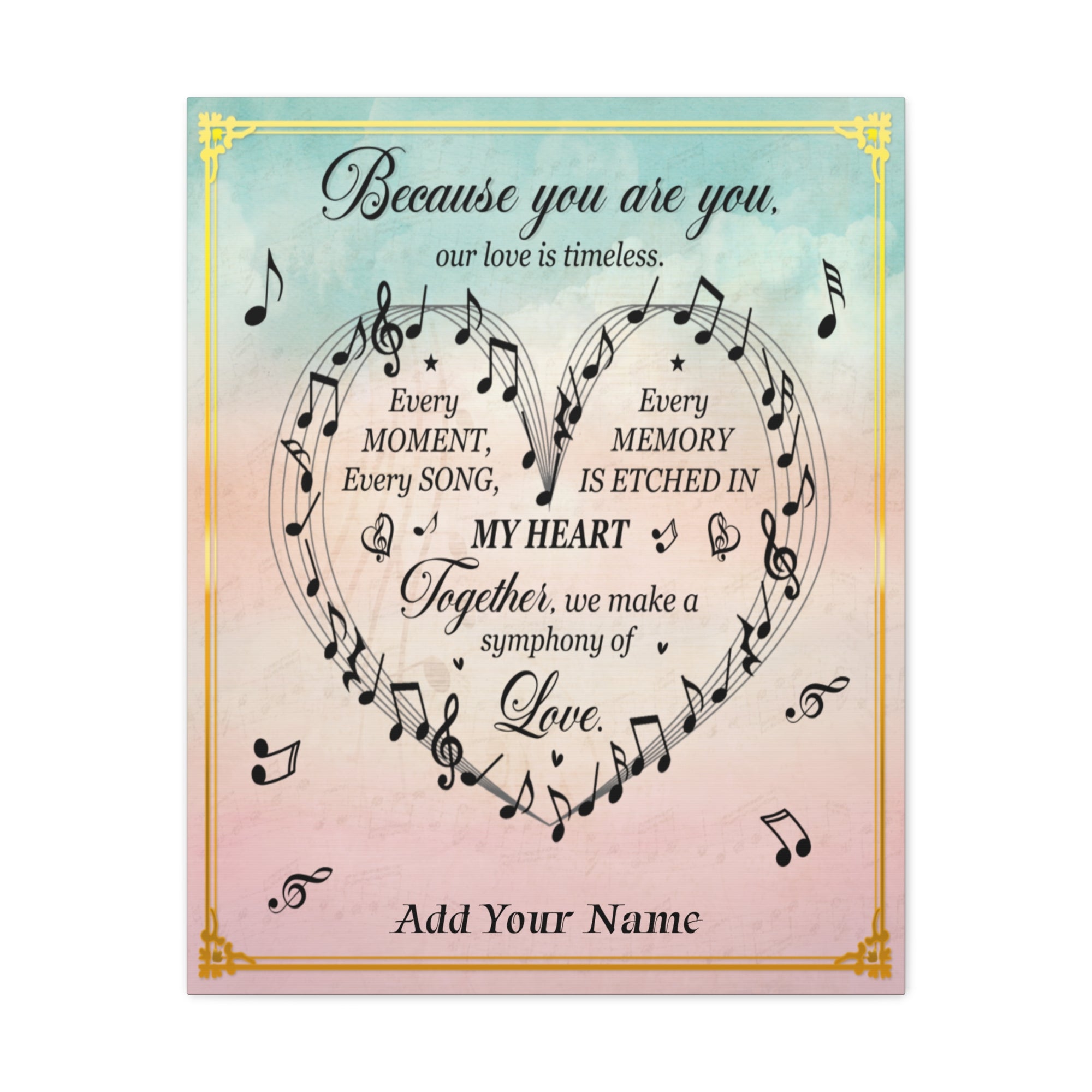 Personalized To My Wife Symphony of Love Canvas Wall Art - Romantic Gift for Her-Express Your Love Gifts