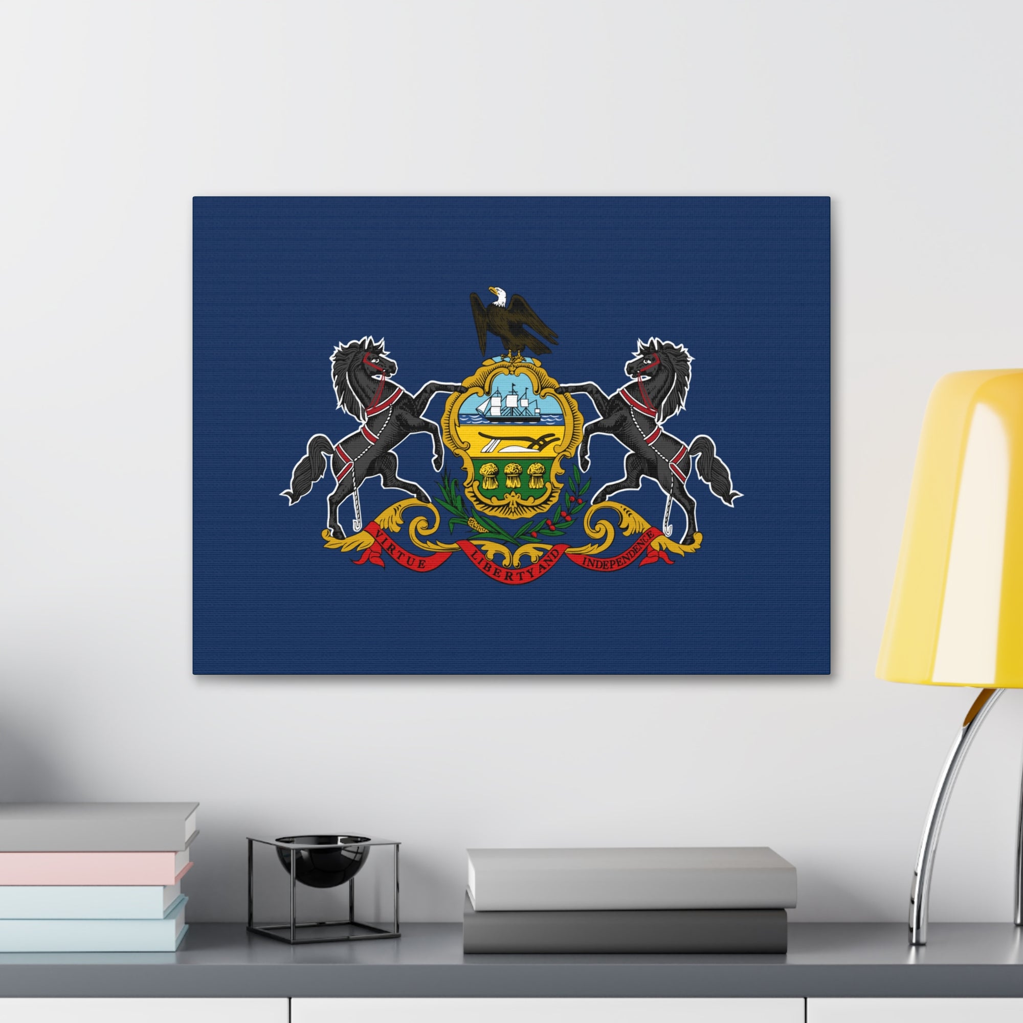 Pennsylvania Stage Flag Canvas Vibrant Wall Art Unframed Home Decor-Express Your Love Gifts