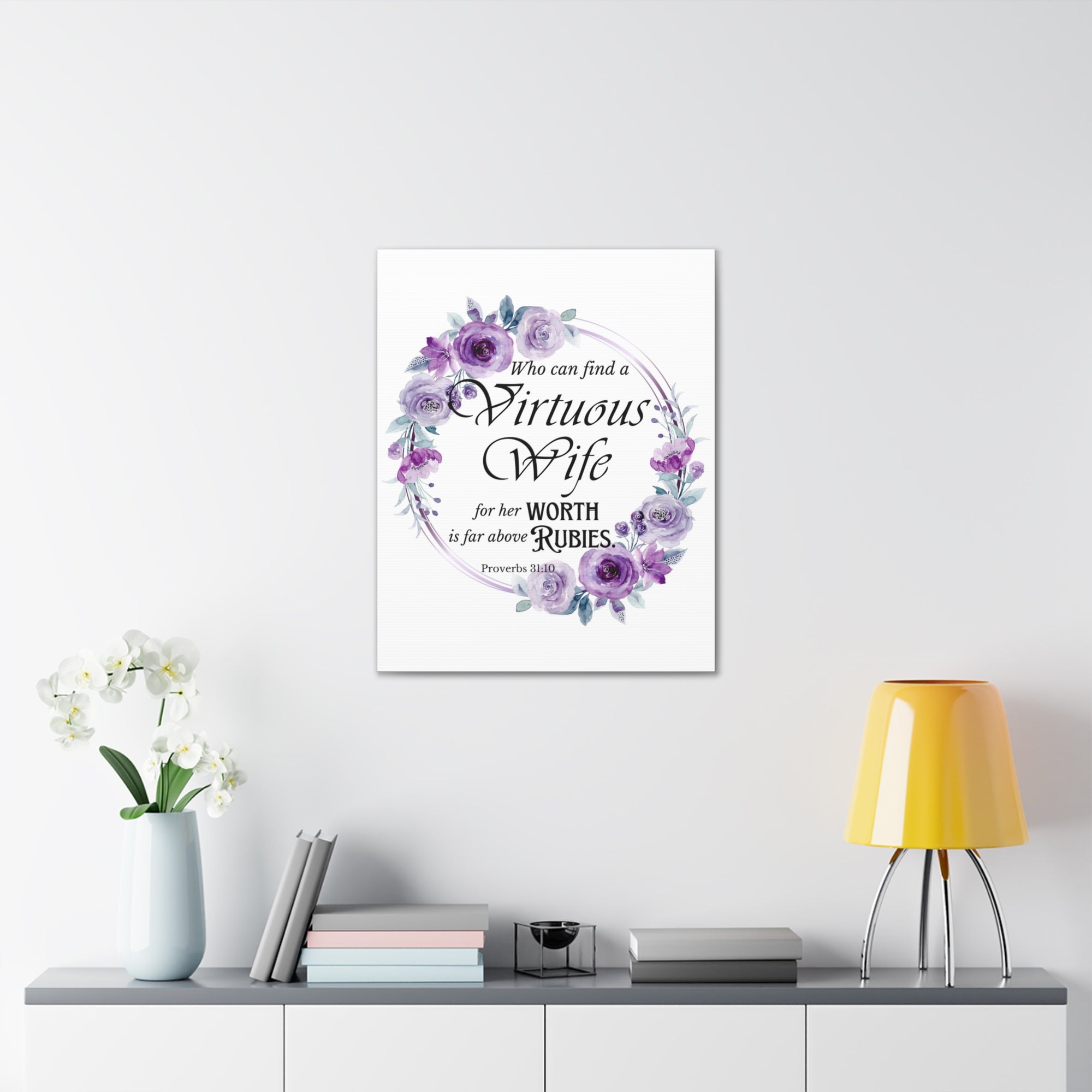 Scripture Walls Proverbs 31:10 A Virtuous Wife Bible Verse Canvas Christian Wall Art Ready to Hang Unframed-Express Your Love Gifts