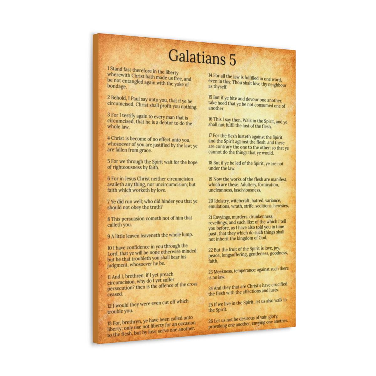 Scripture Walls Galatians 5 Fruit of the Spirit Gold Bible Verse Canvas Christian Wall Art Ready to Hang Unframed-Express Your Love Gifts