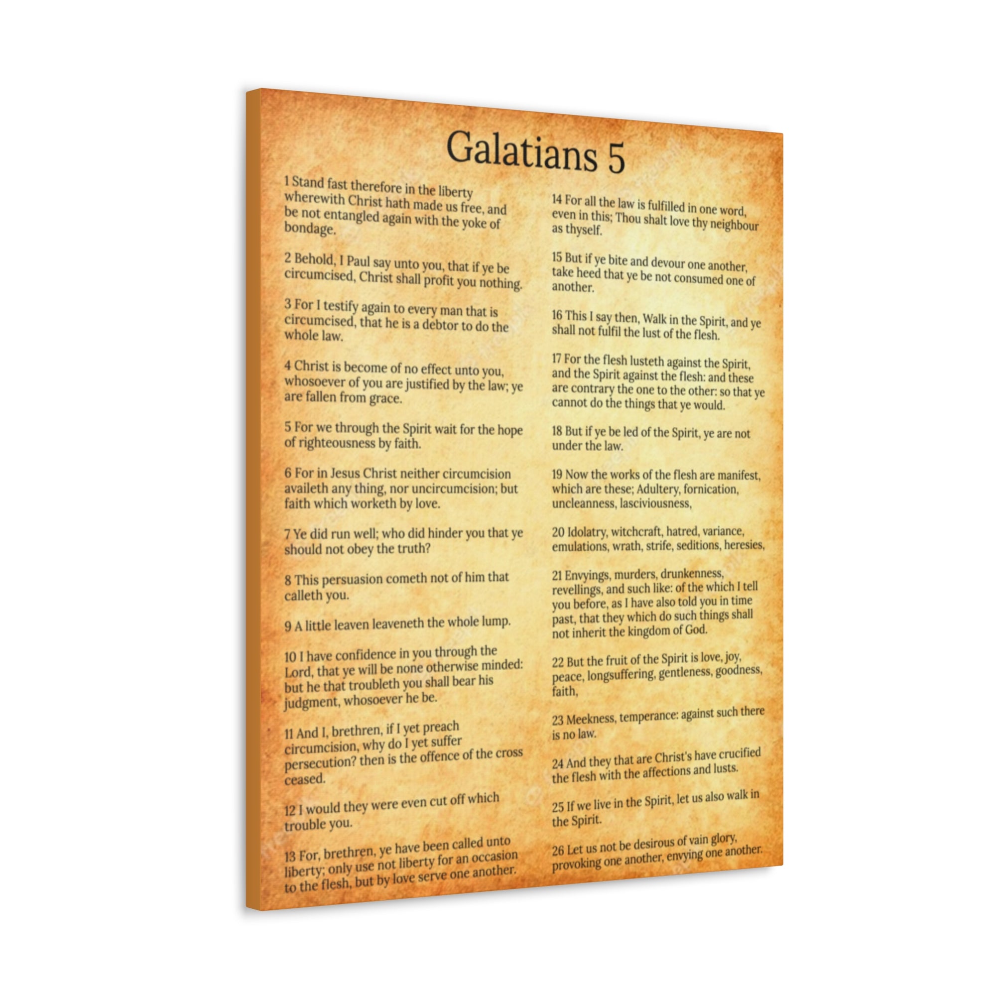 Scripture Walls Galatians 5 Fruit of the Spirit Gold Bible Verse Canvas Christian Wall Art Ready to Hang Unframed-Express Your Love Gifts