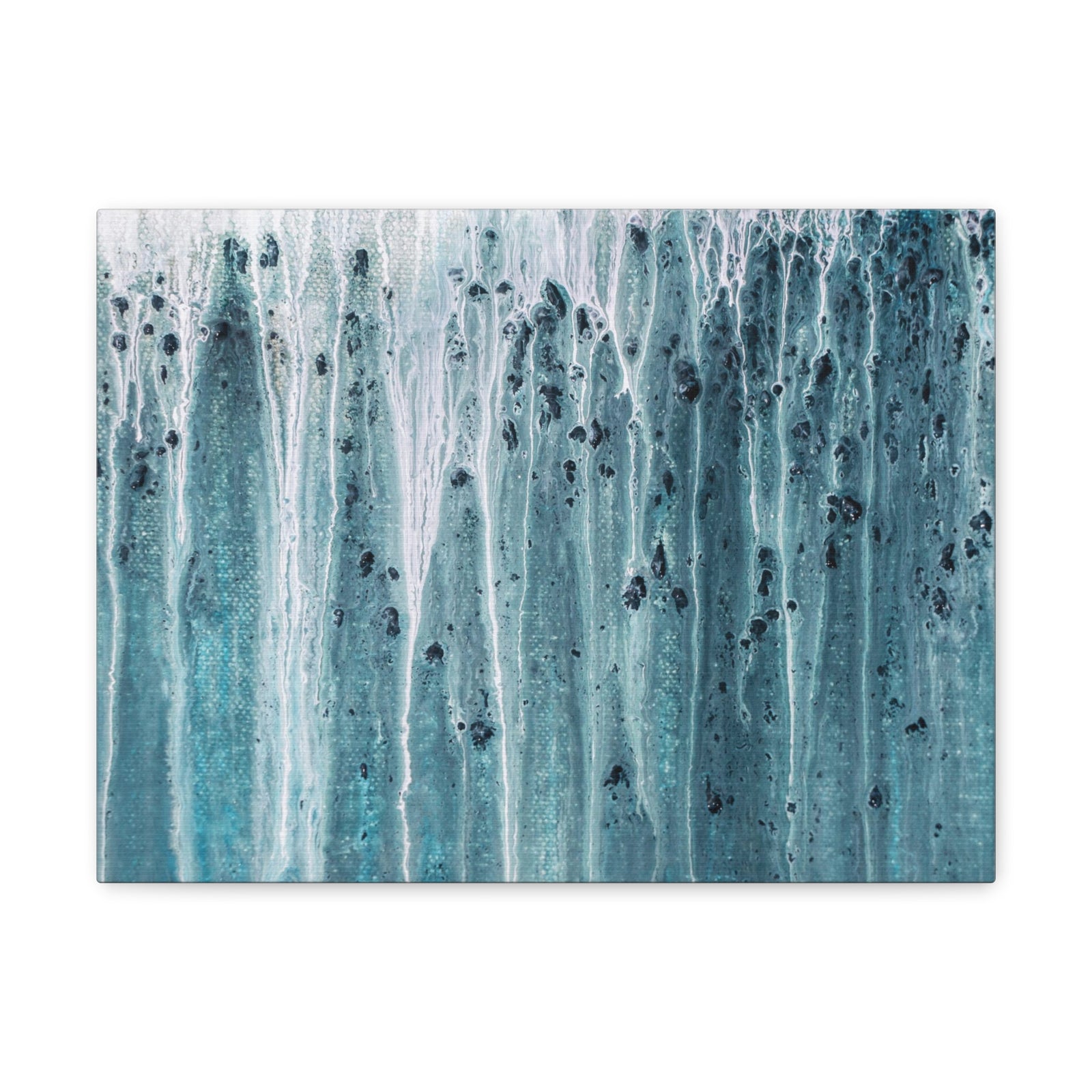 Blue Rain Abstract Acrylic Painting Canvas Wall Art for Home Decor Ready-to-Hang-Express Your Love Gifts