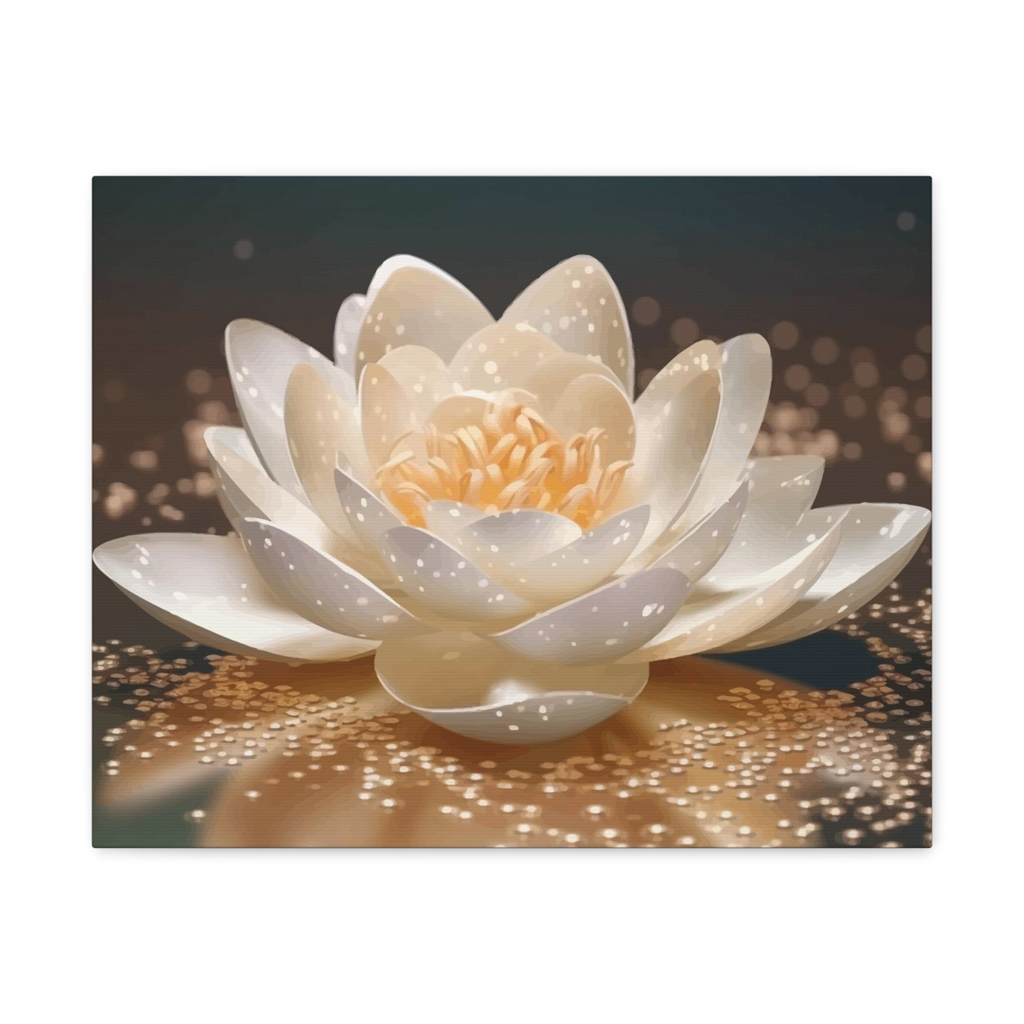 Beautiful White Lotus Flower Canvas Wall Art for Home Decor Ready-to-Hang-Express Your Love Gifts