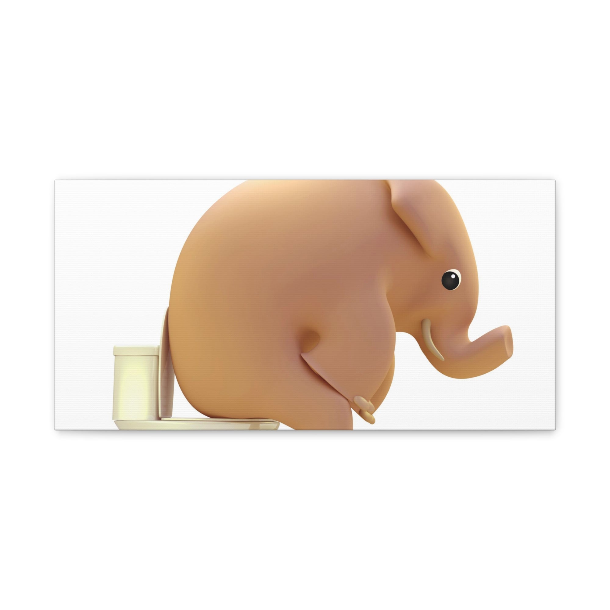 3D Elephant Seated On Toilet Funny Canvas Wall Art for Home Decor Ready-to-Hand-Express Your Love Gifts